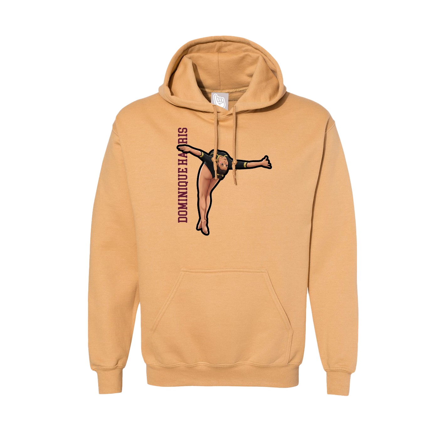 Hoodie — Name Vertical in Vegas Gold