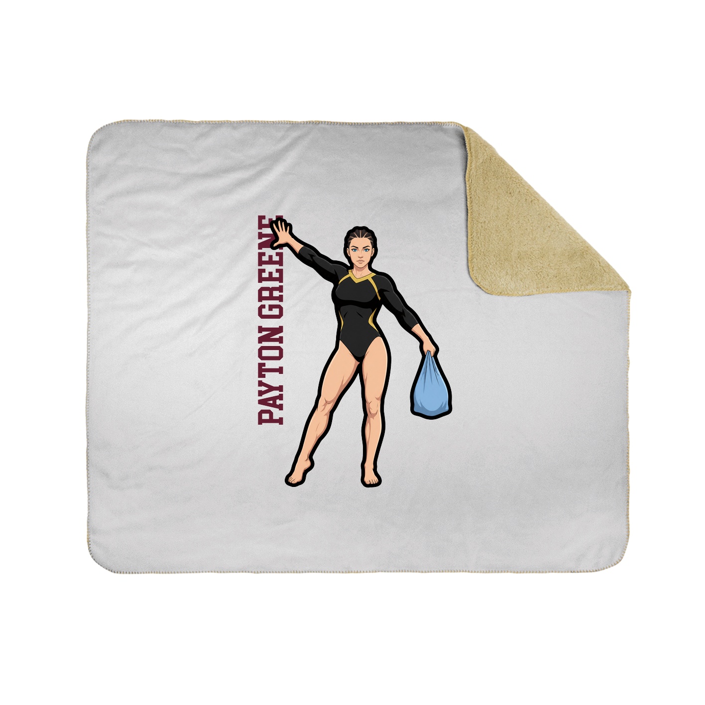 Throw Blanket — Name Vertical in White