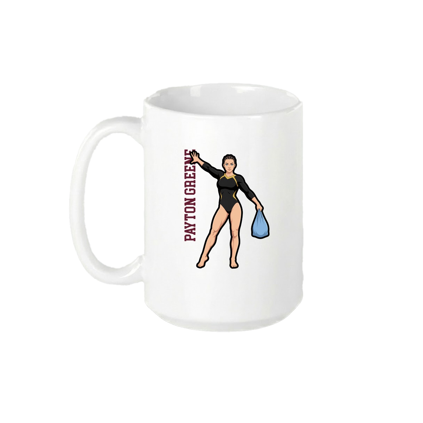 15oz Coffee Mug — Name Vertical in White
