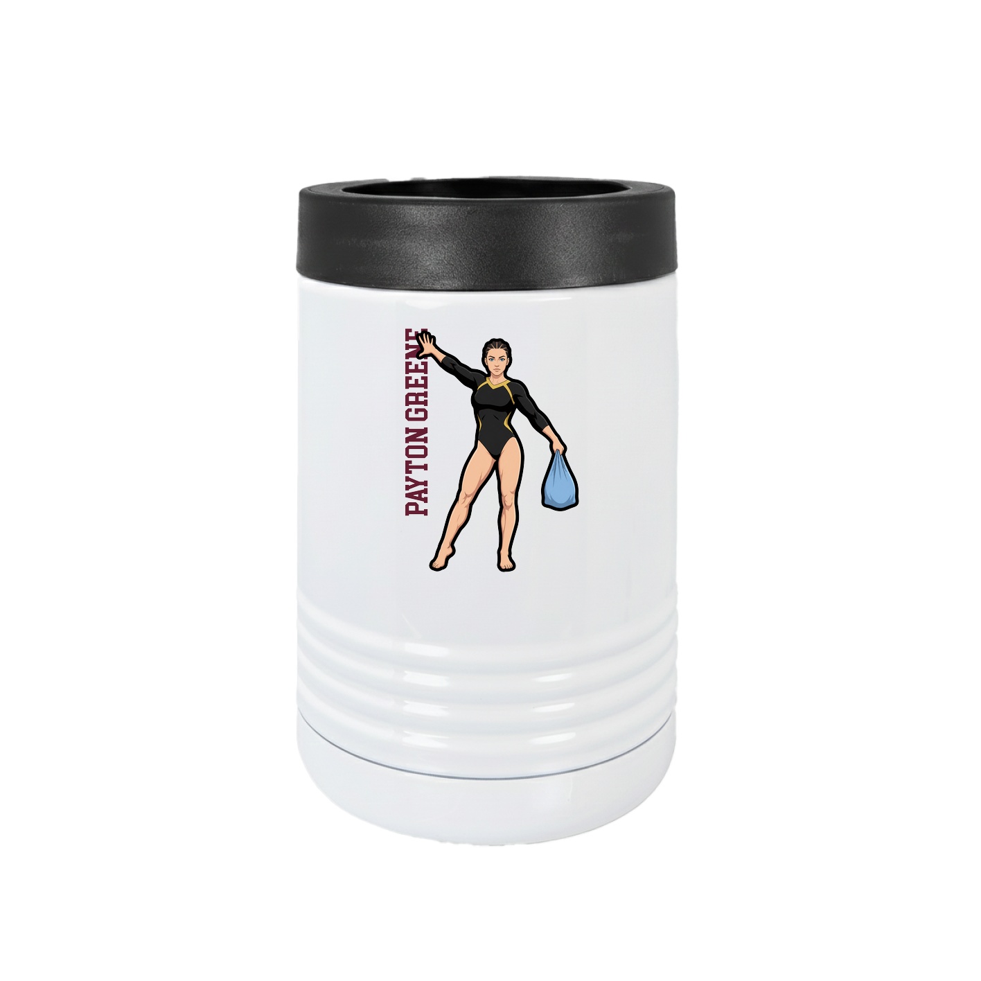 Beverage Holder — Name Vertical in White
