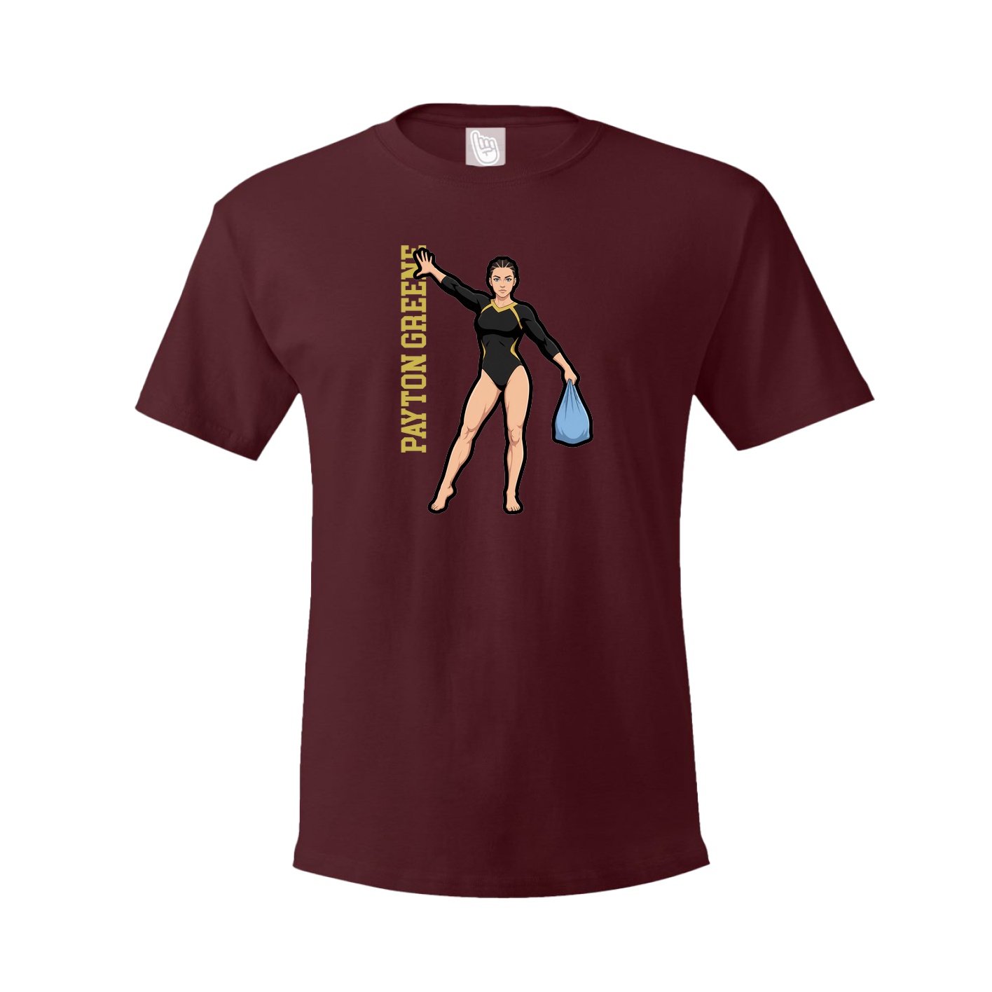 Tee — Name Vertical in Maroon