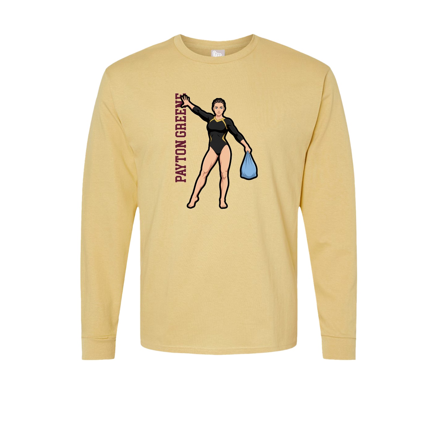 Long Sleeve Tee — Name Vertical in Vegas Gold