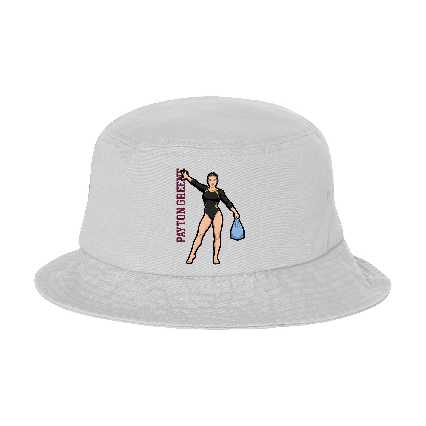 Bucket Cap — Name Vertical in White