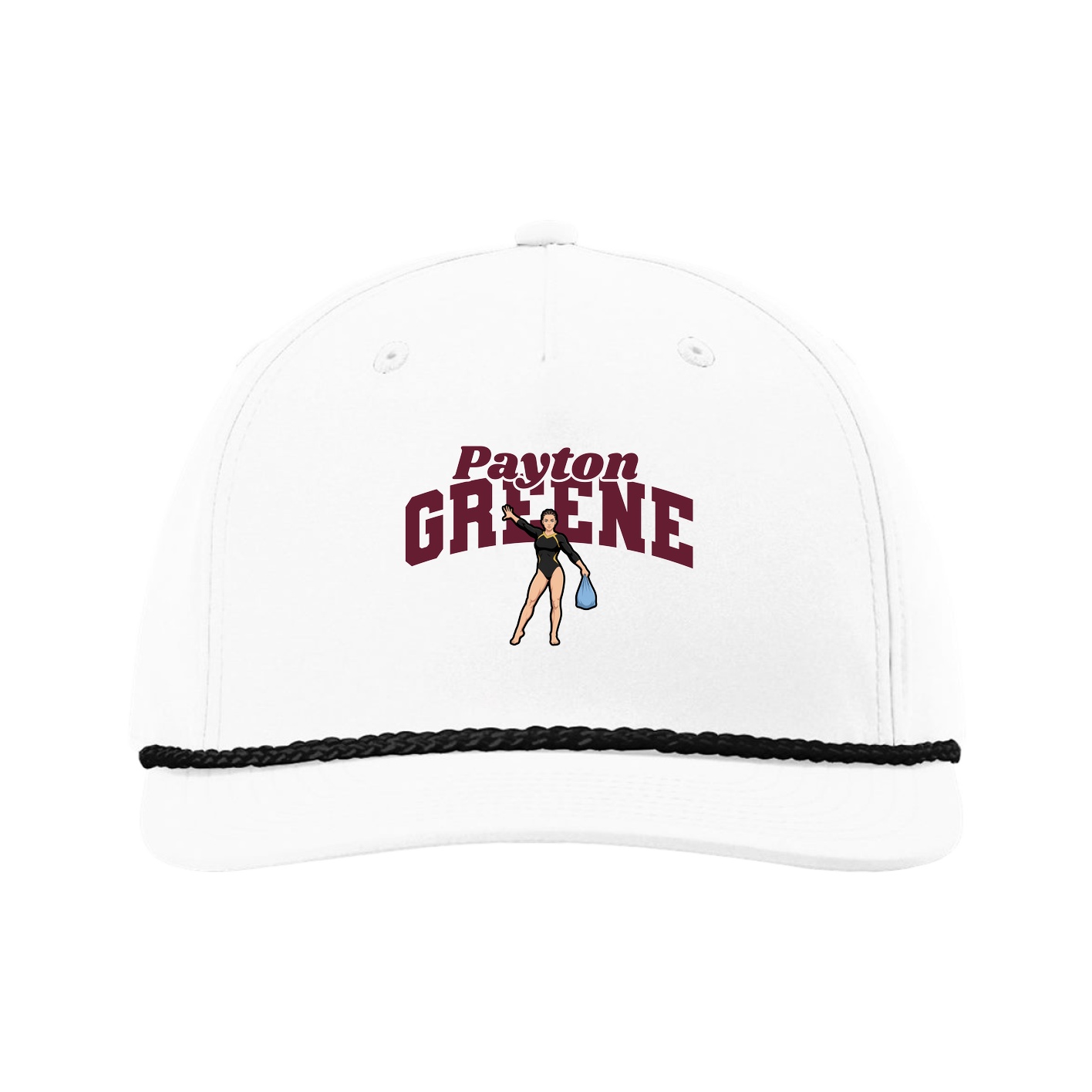Five-Panel Classic Rope Cap — Signature Arch in White