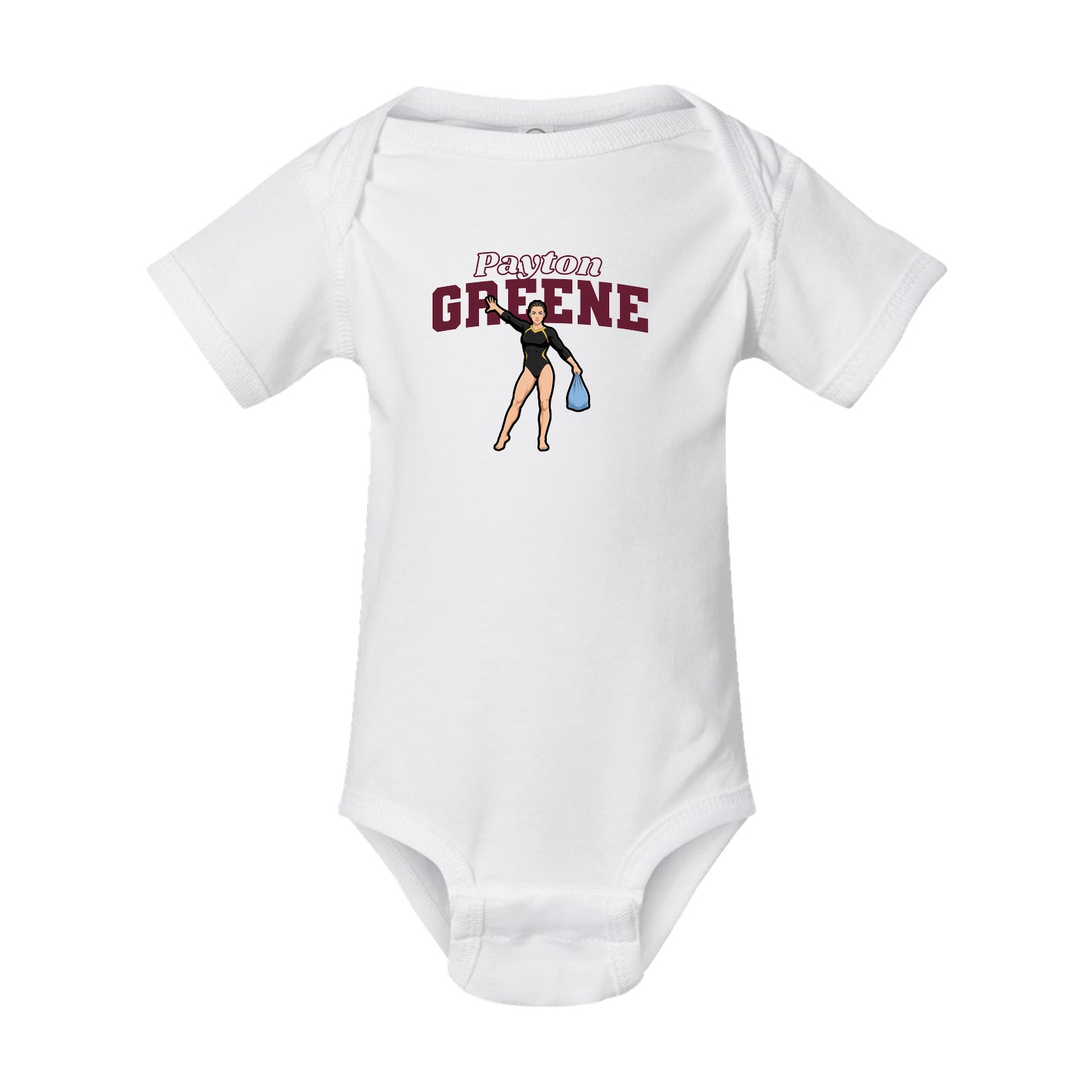 Baby Onesie — Name Arch in White