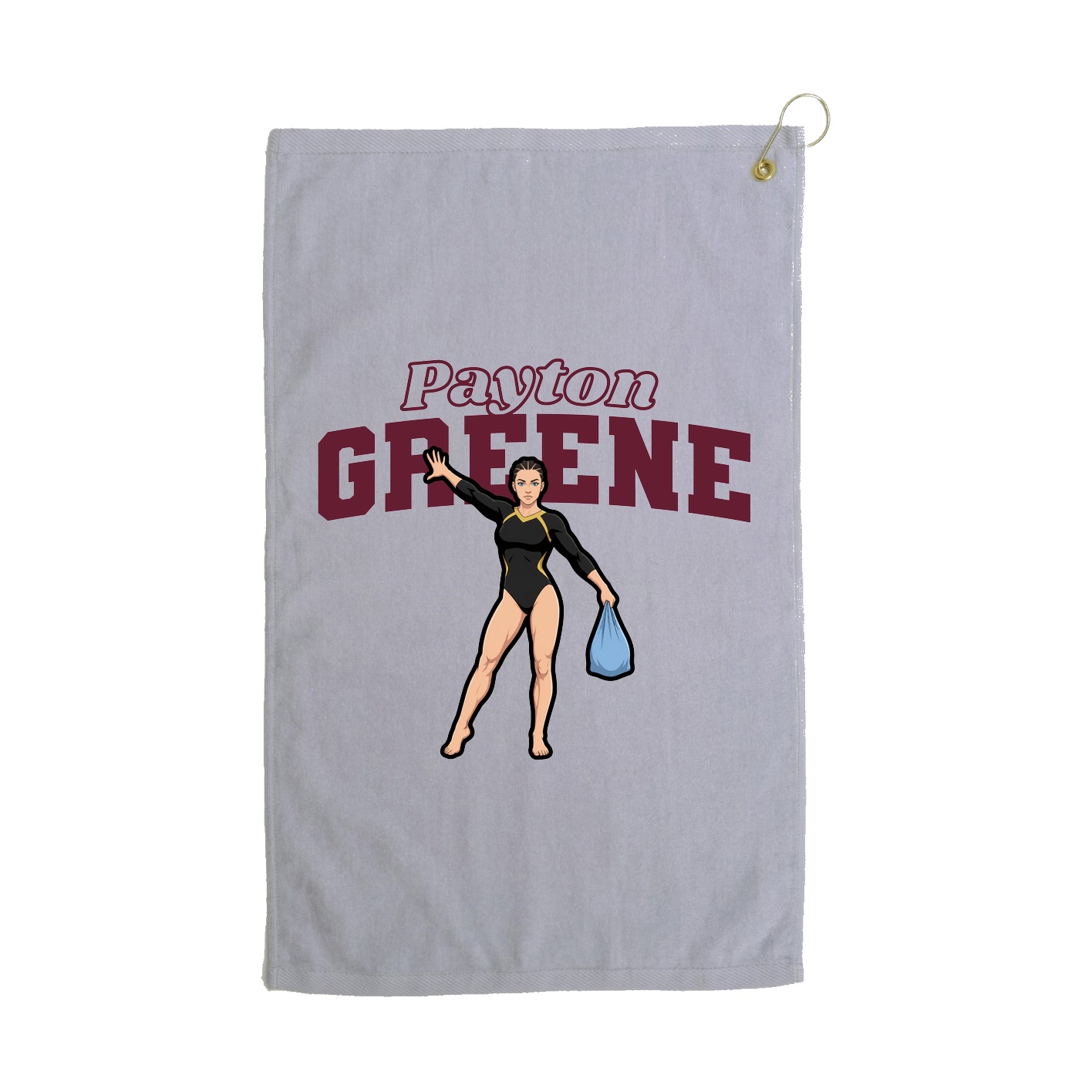 Golf Towel — Name Arch in Grey