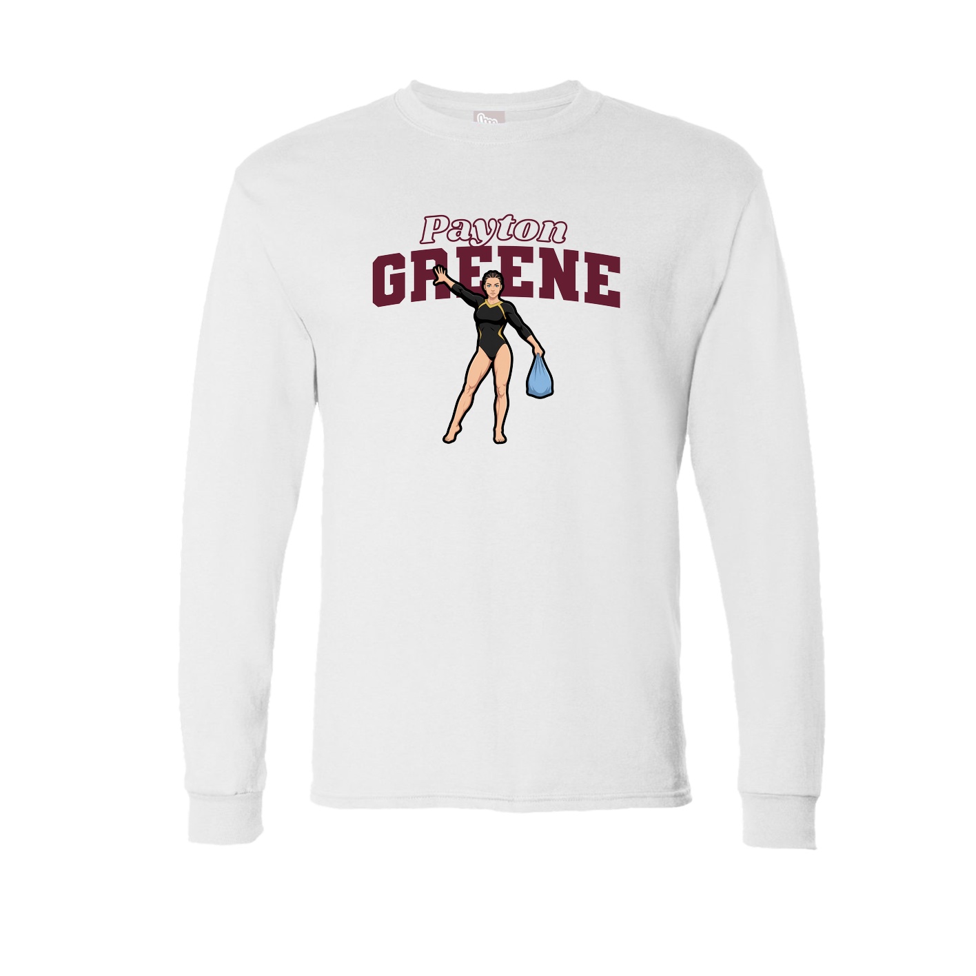 Long Sleeve Tee — Name Arch in White