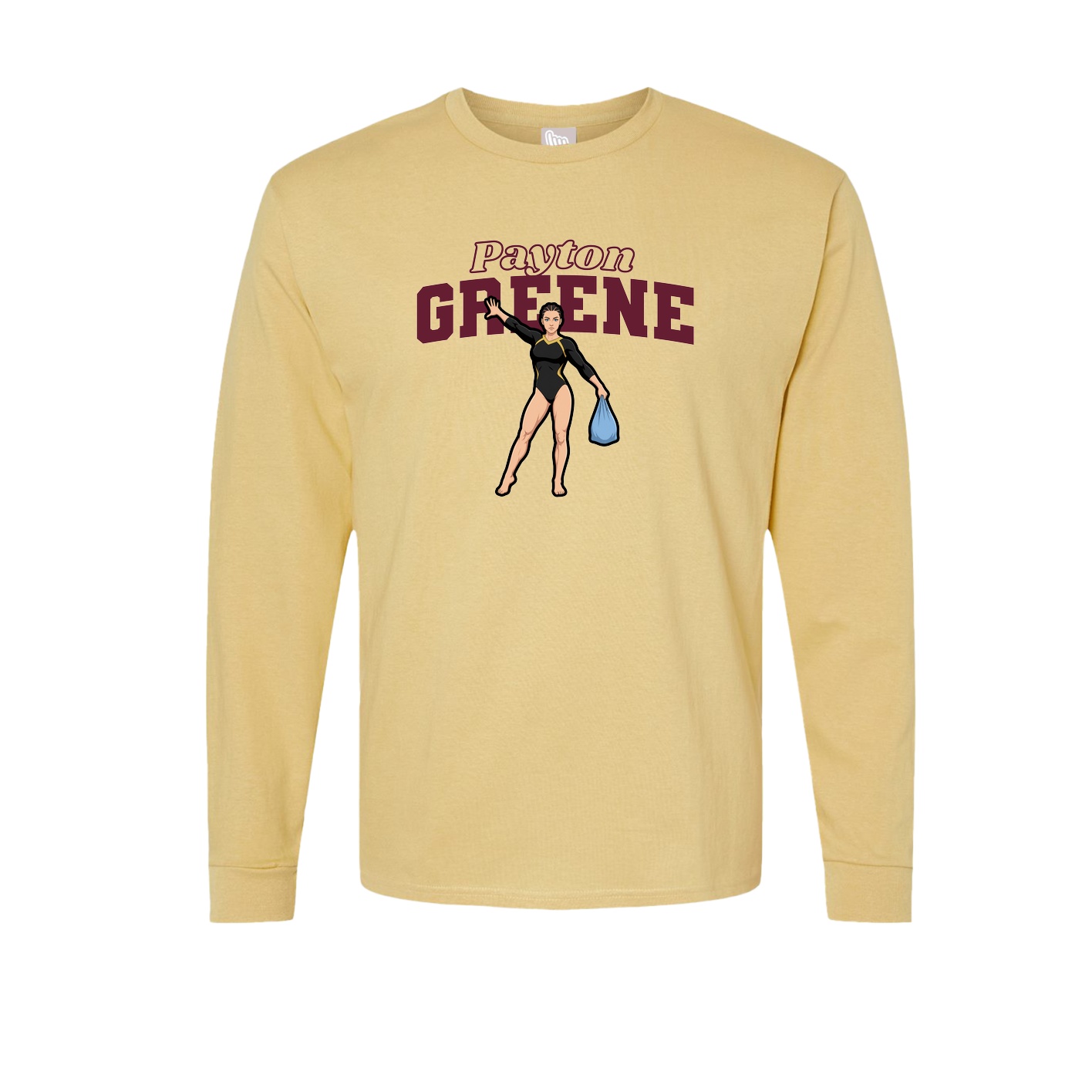 Long Sleeve Tee — Name Arch in Vegas Gold