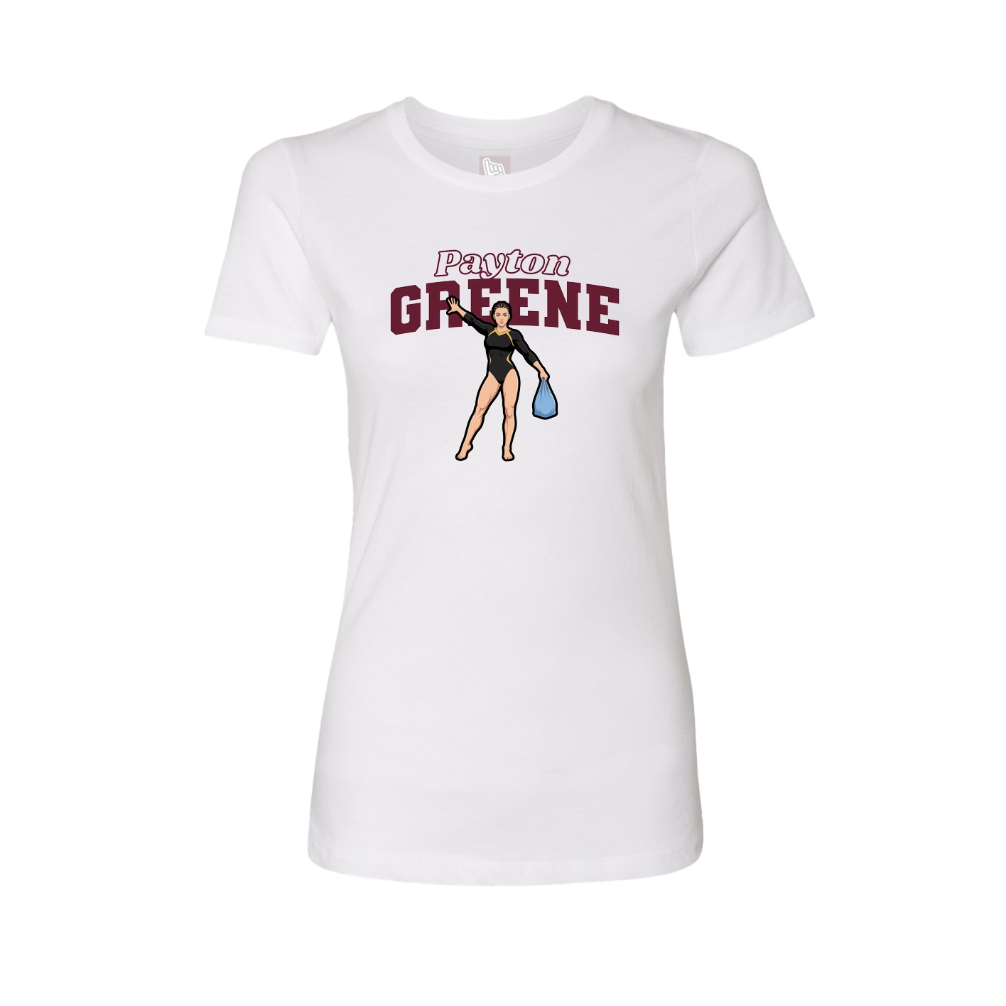 Fitted Women's Tee — Name Arch in White
