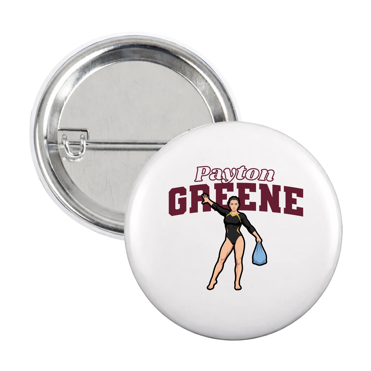 Game Day Button — Name Arch in White