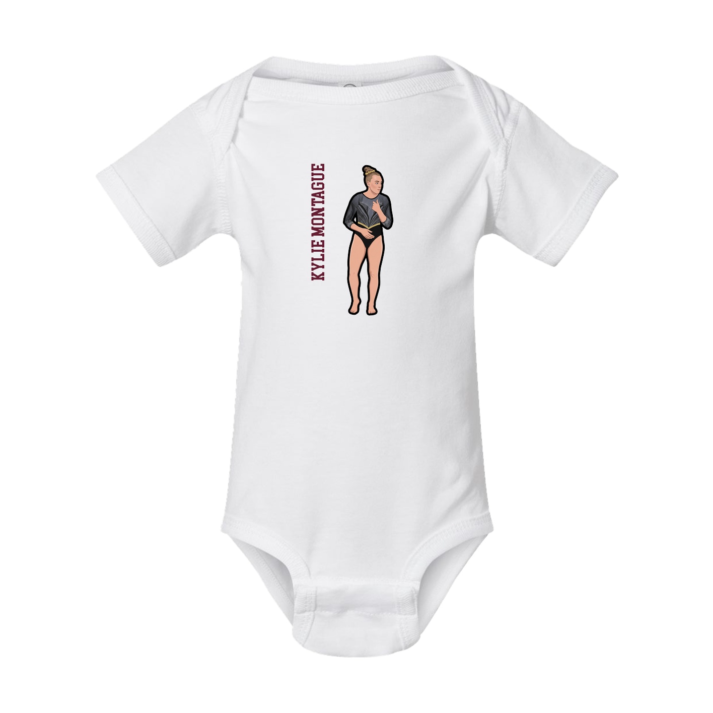 Baby Onesie — Name Vertical in White