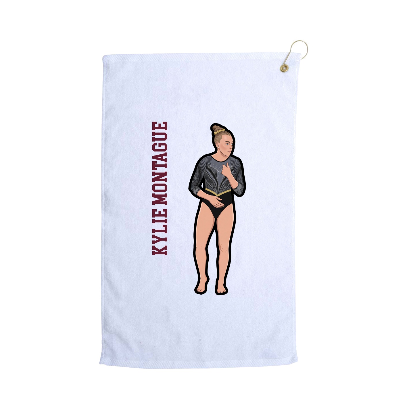 Golf Towel — Name Vertical in White