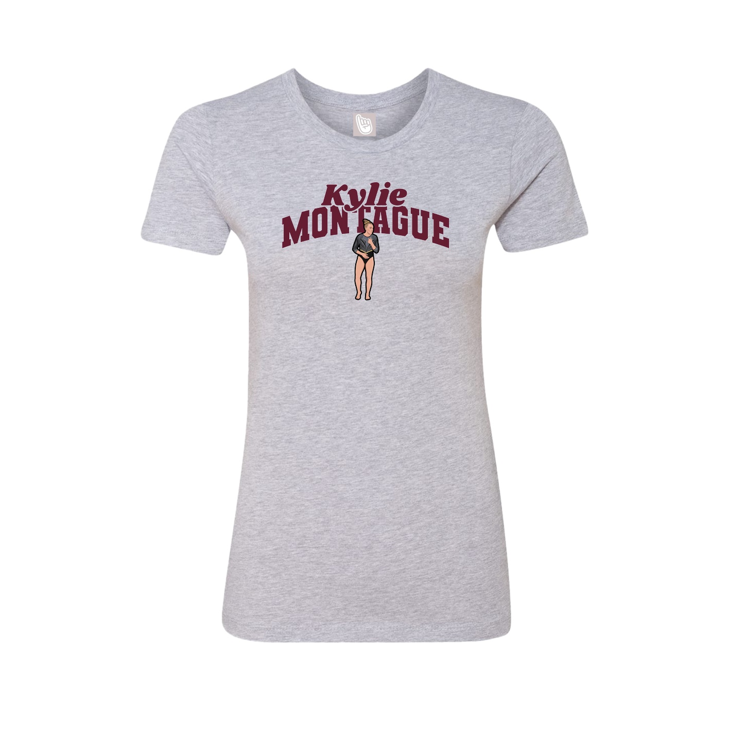 Fitted Women's Tee — Signature Arch in Grey