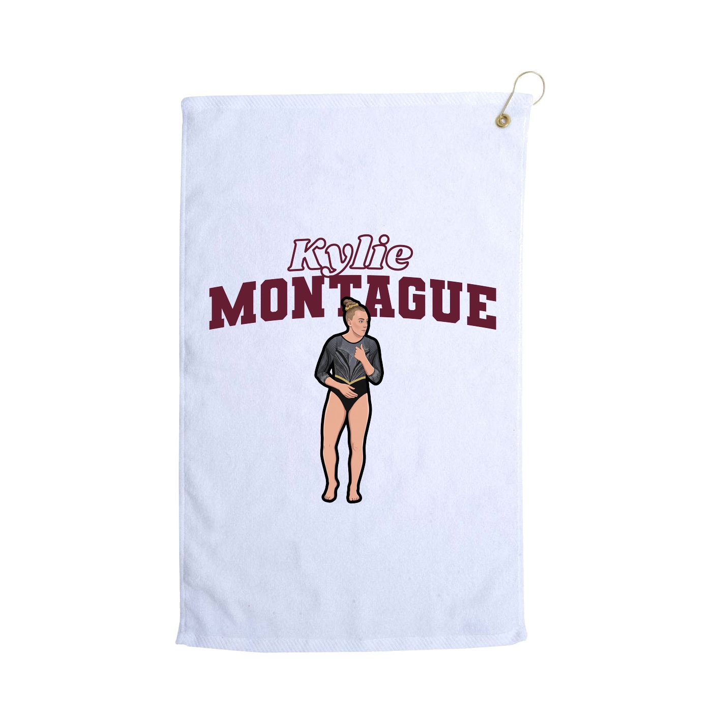 Golf Towel — Name Arch in White