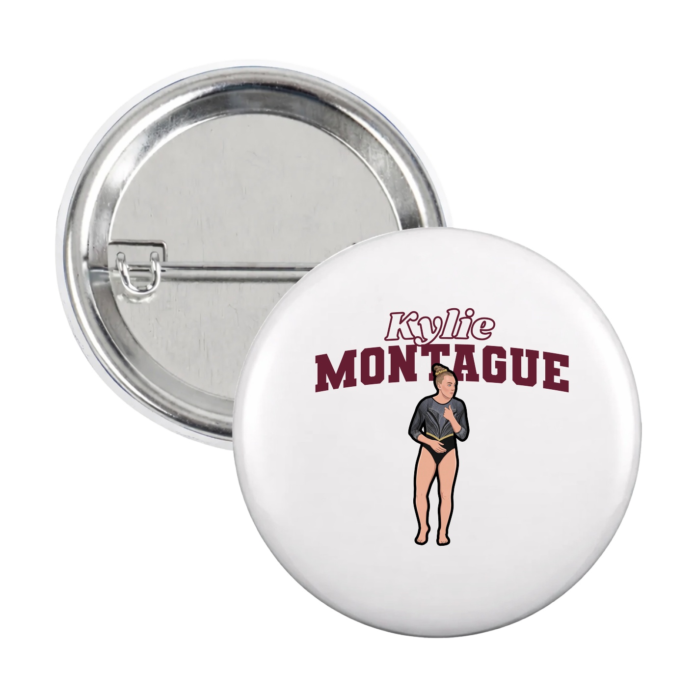 Game Day Button — Name Arch in White
