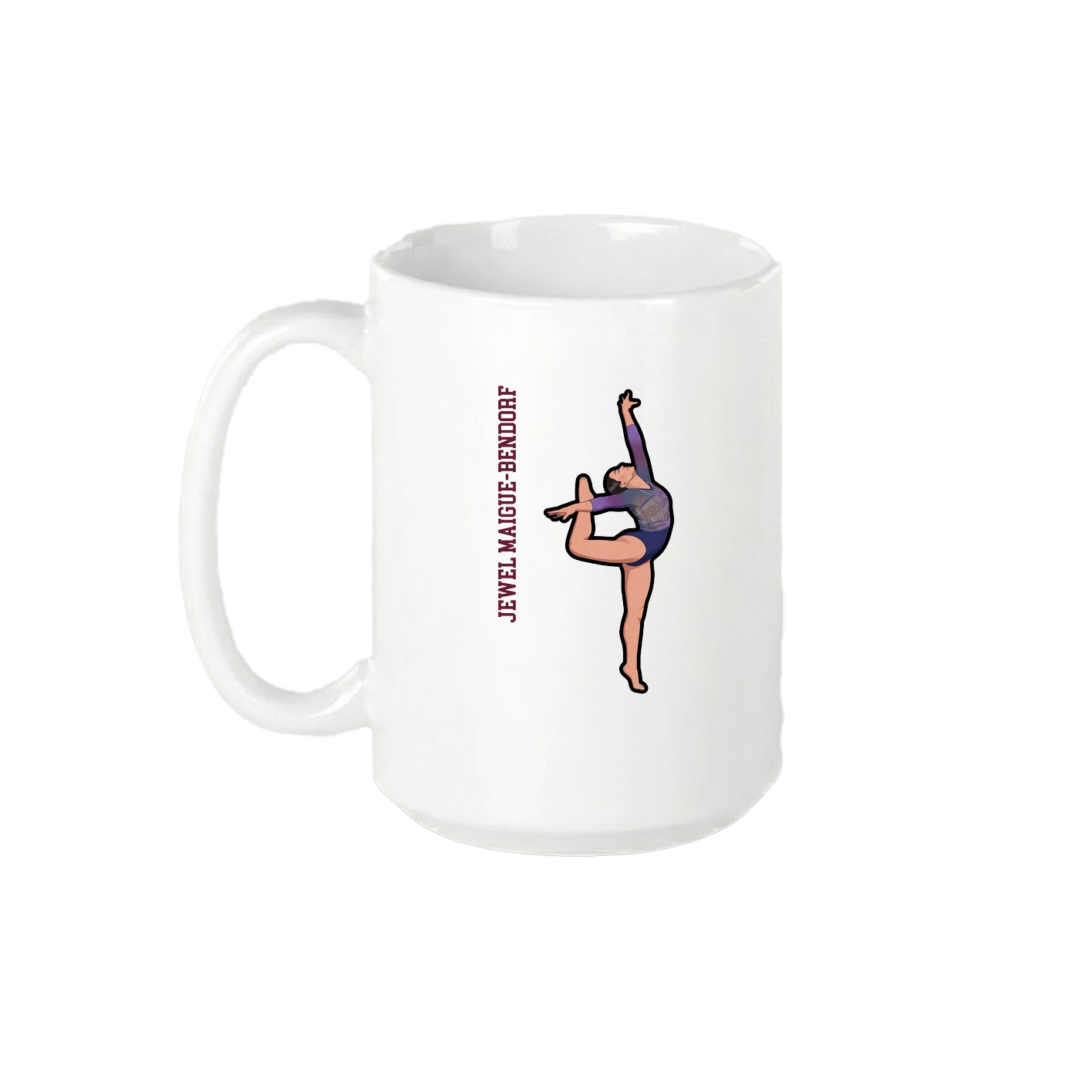 15oz Coffee Mug — Name Vertical in White