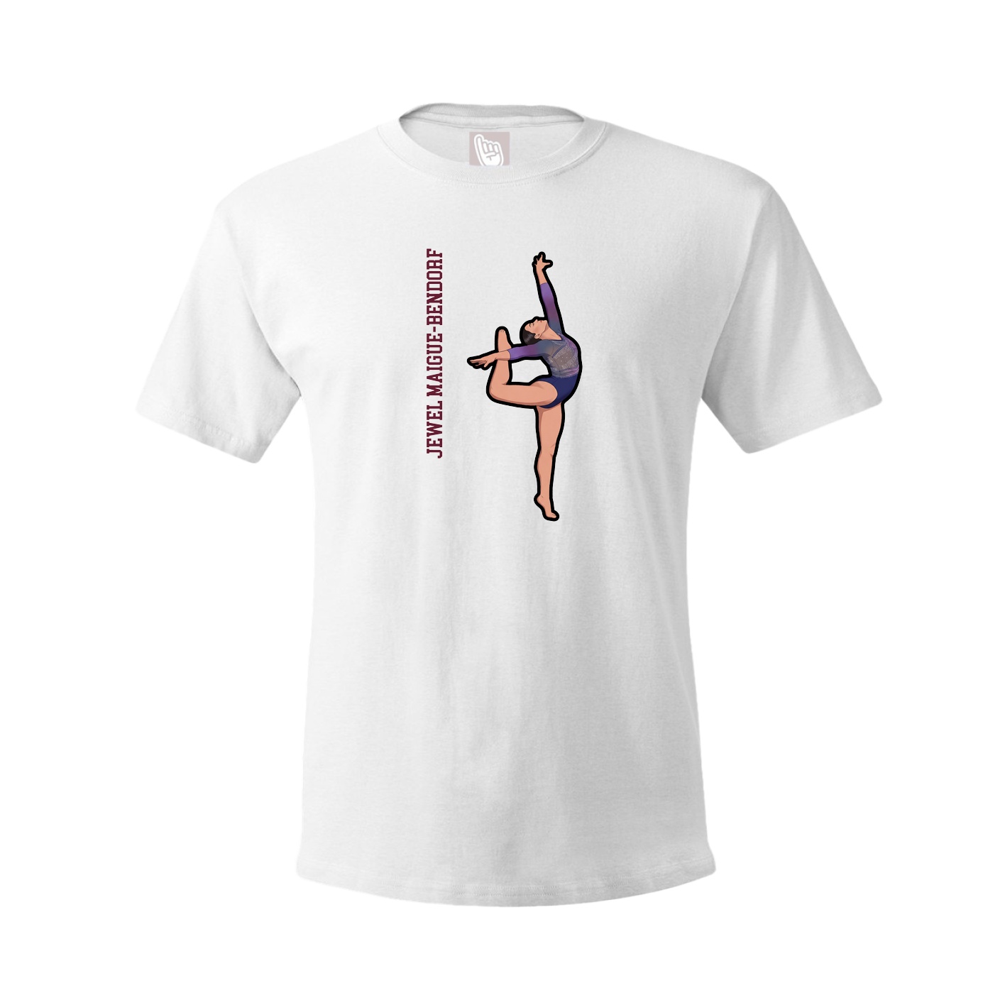 Tee — Name Vertical in White