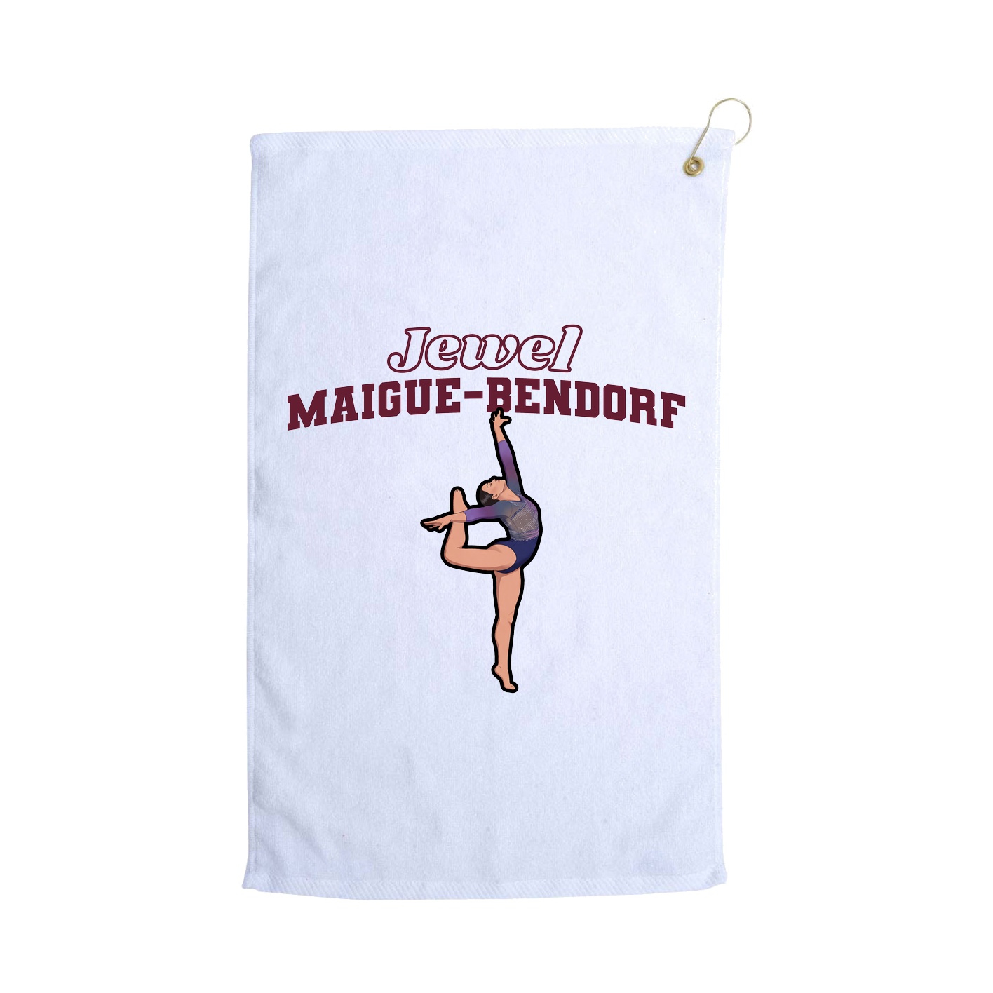 Golf Towel — Name Arch in White