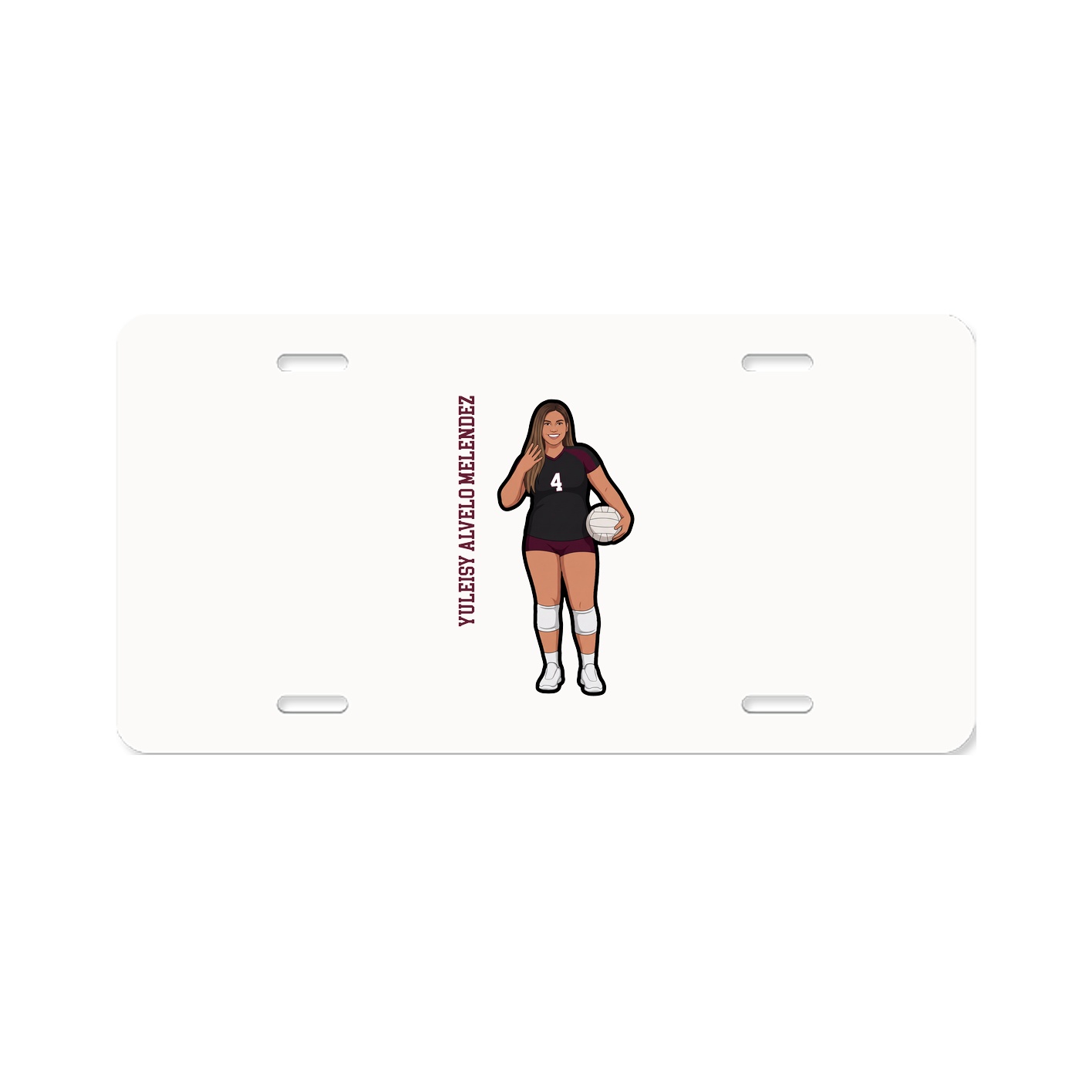 License Plate — Name Vertical in Classic