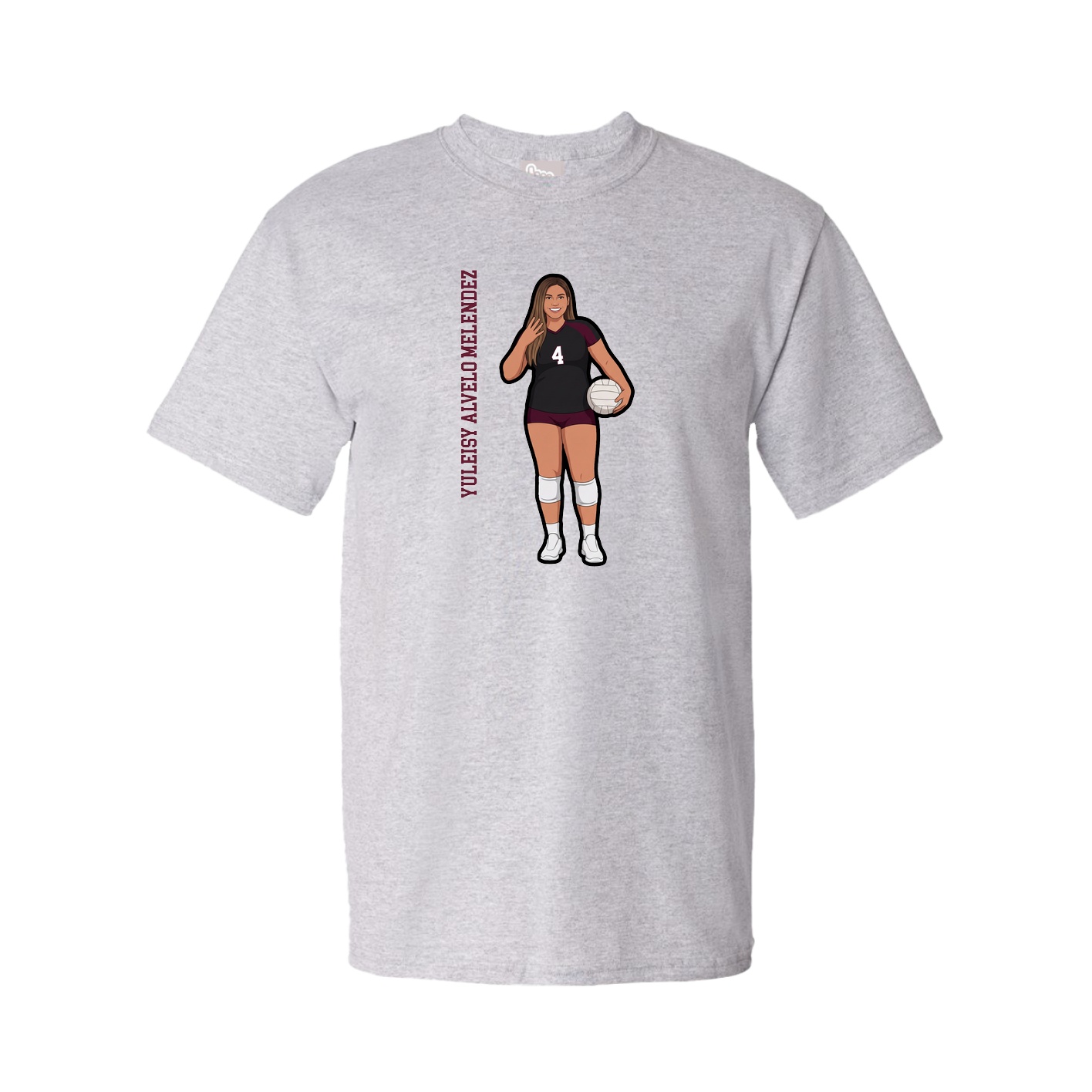 Youth Tee — Name Vertical in Grey