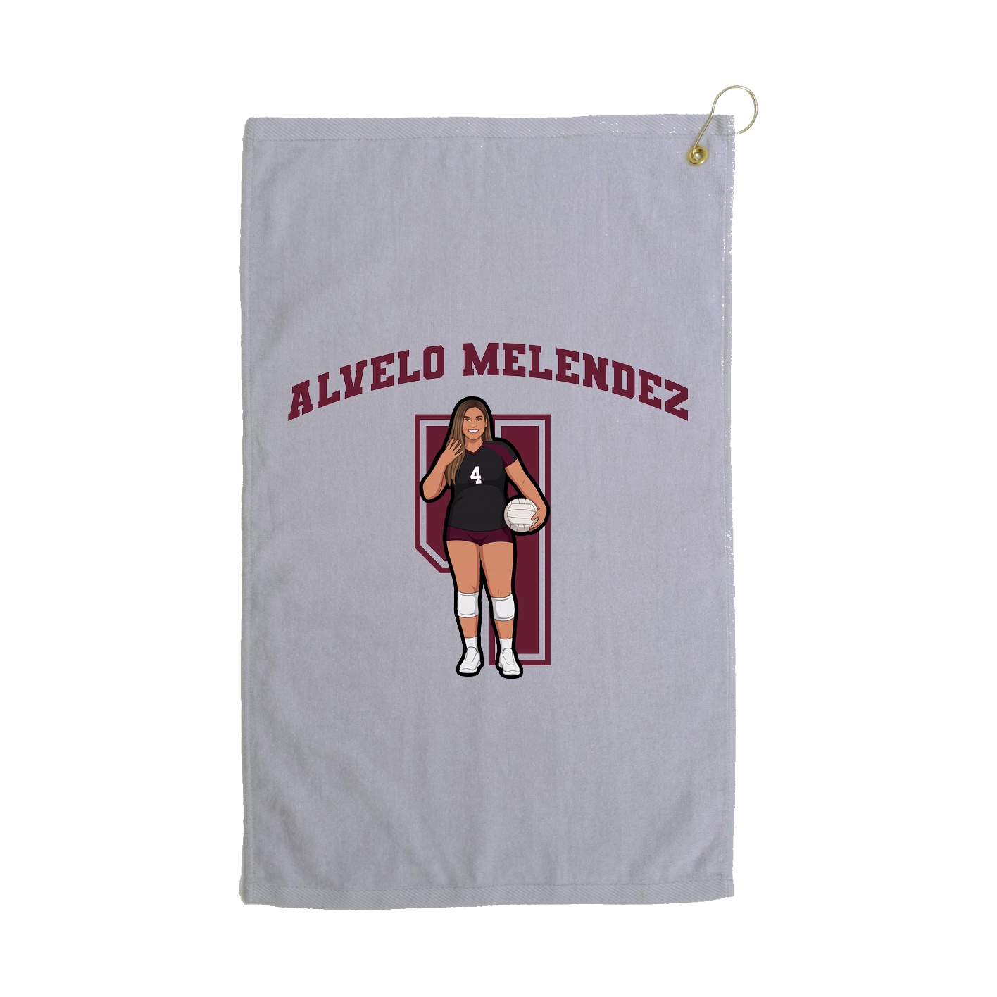 Golf Towel — Number in Grey