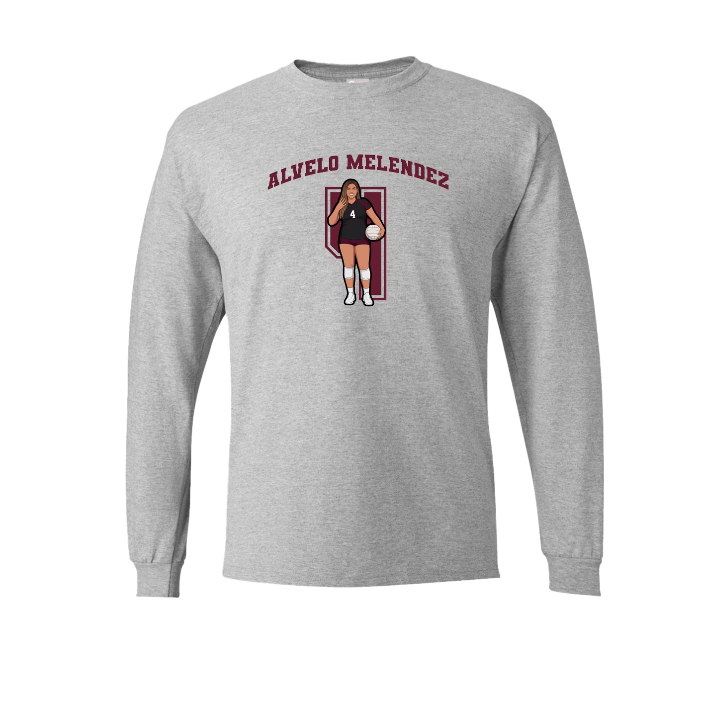 Long Sleeve Tee — Number in Grey