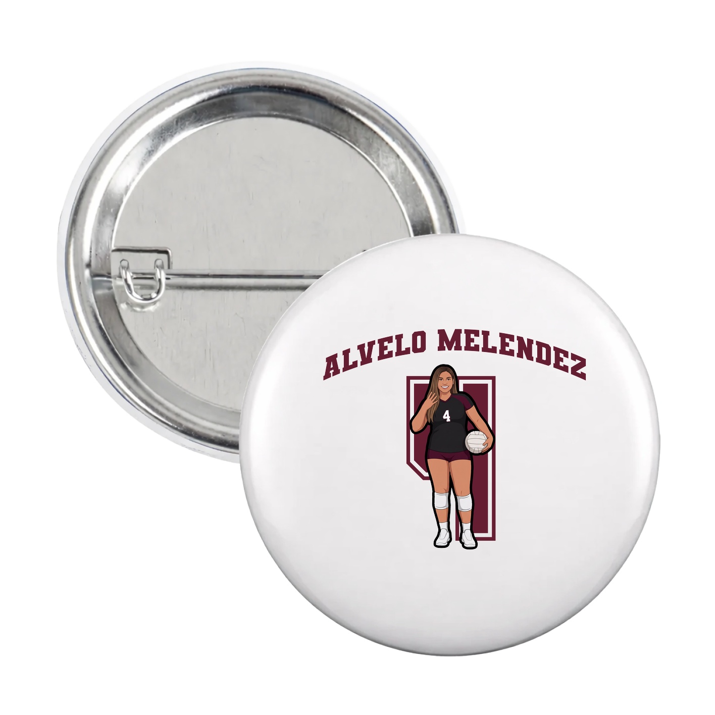 Game Day Button — Number in White