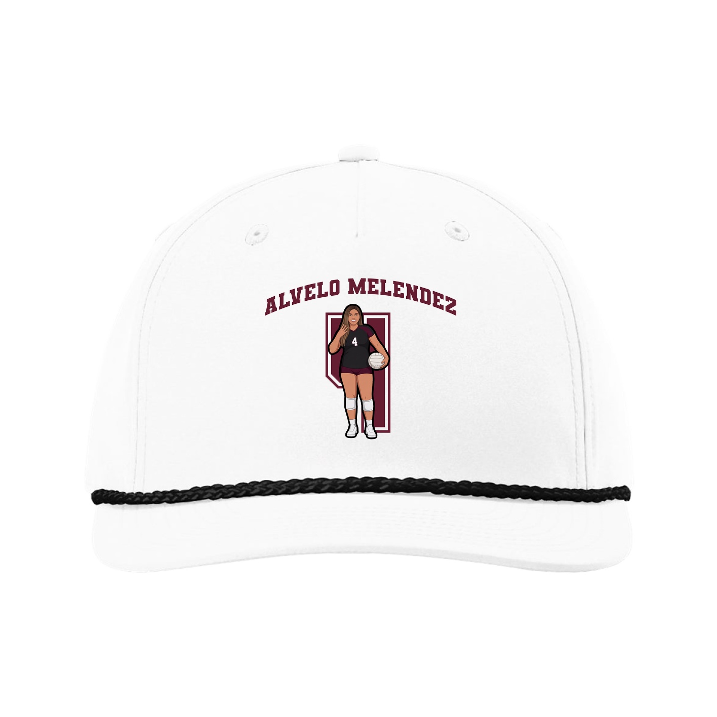 Five-Panel Classic Rope Cap — Number in White