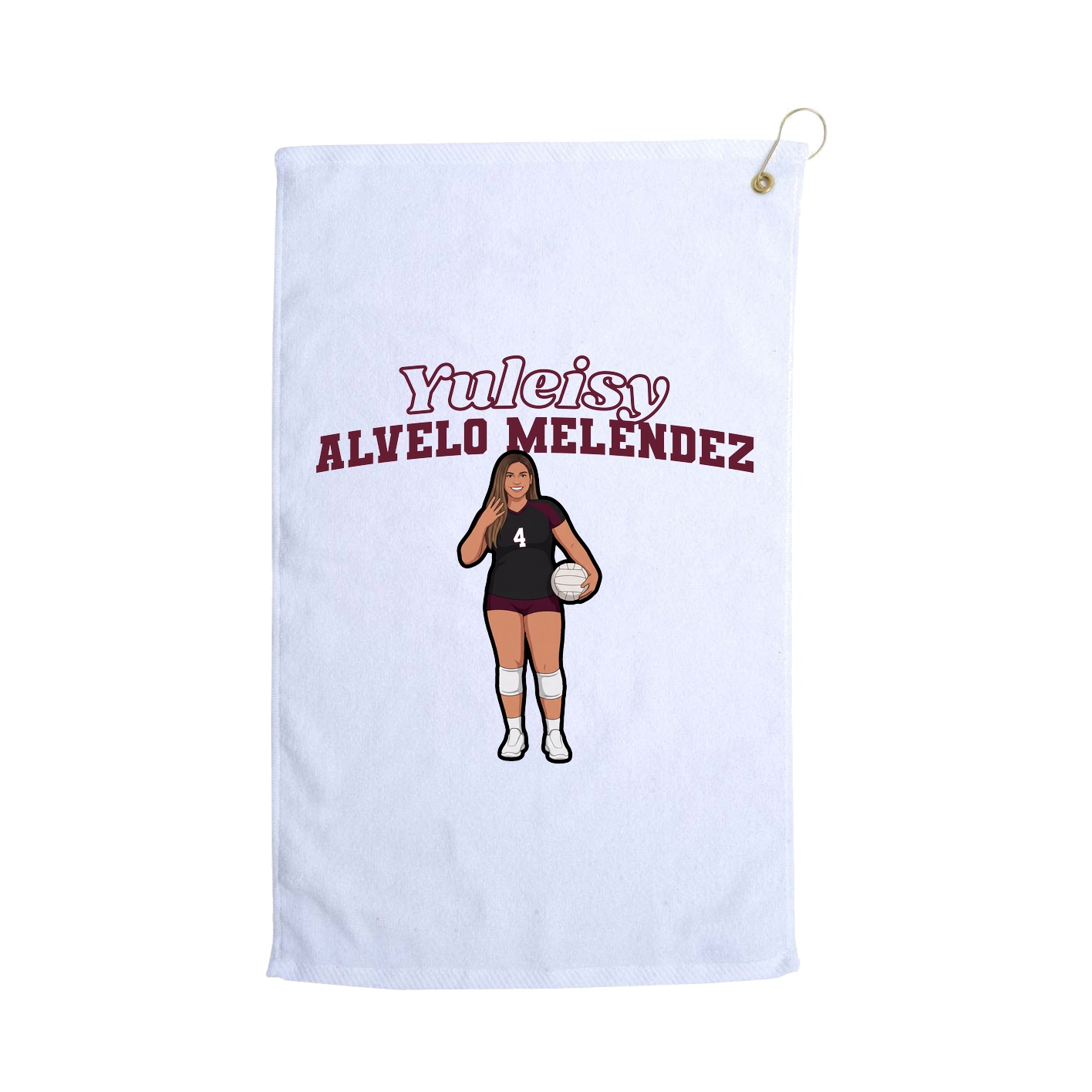 Golf Towel — Name Arch in White