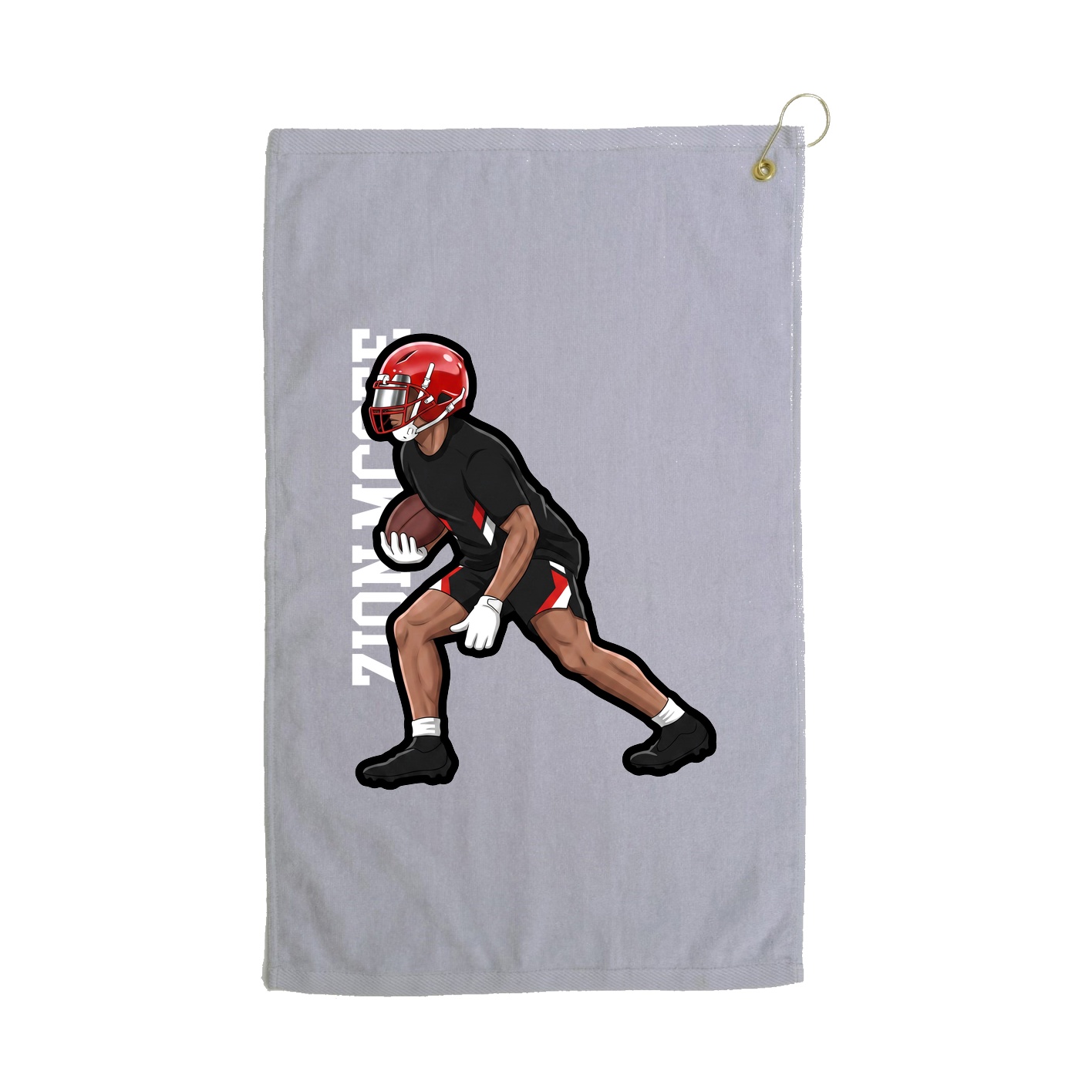 Golf Towel — Name Vertical in Grey