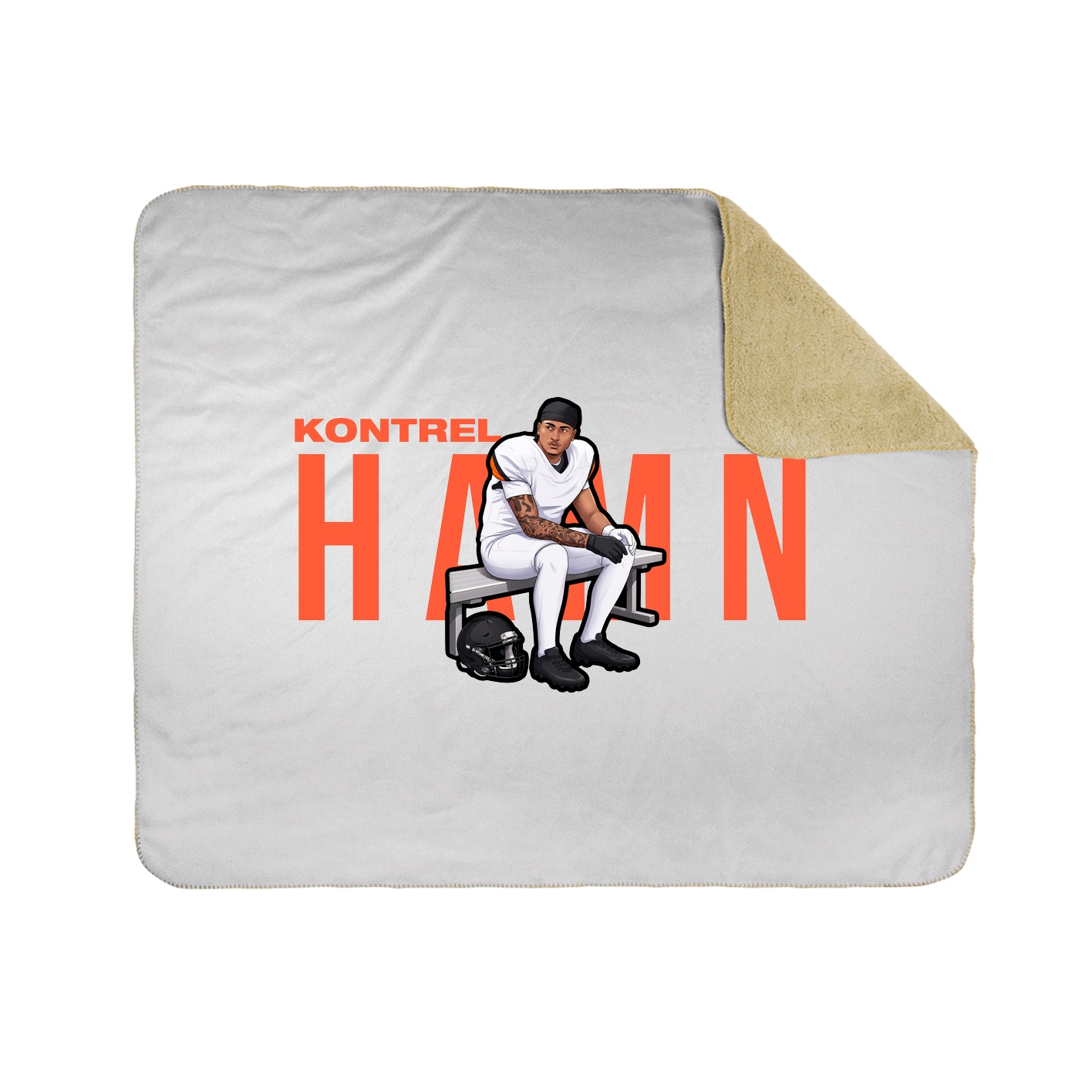 Throw Blanket — Player Name in White