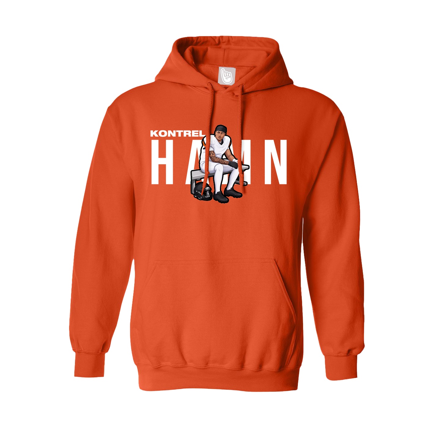 Hoodie — Player Name in Orange
