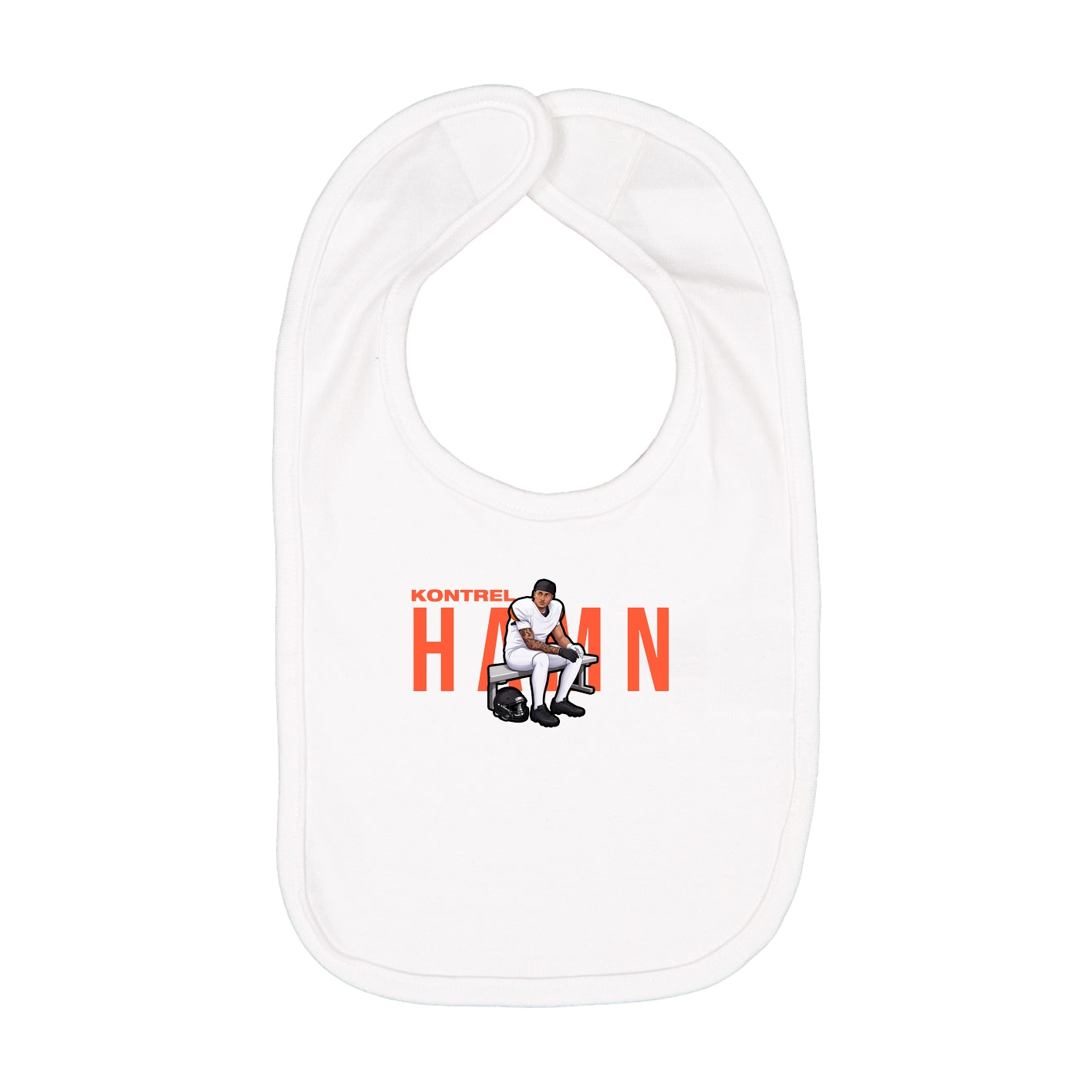 Infant Bib — Player Name in White