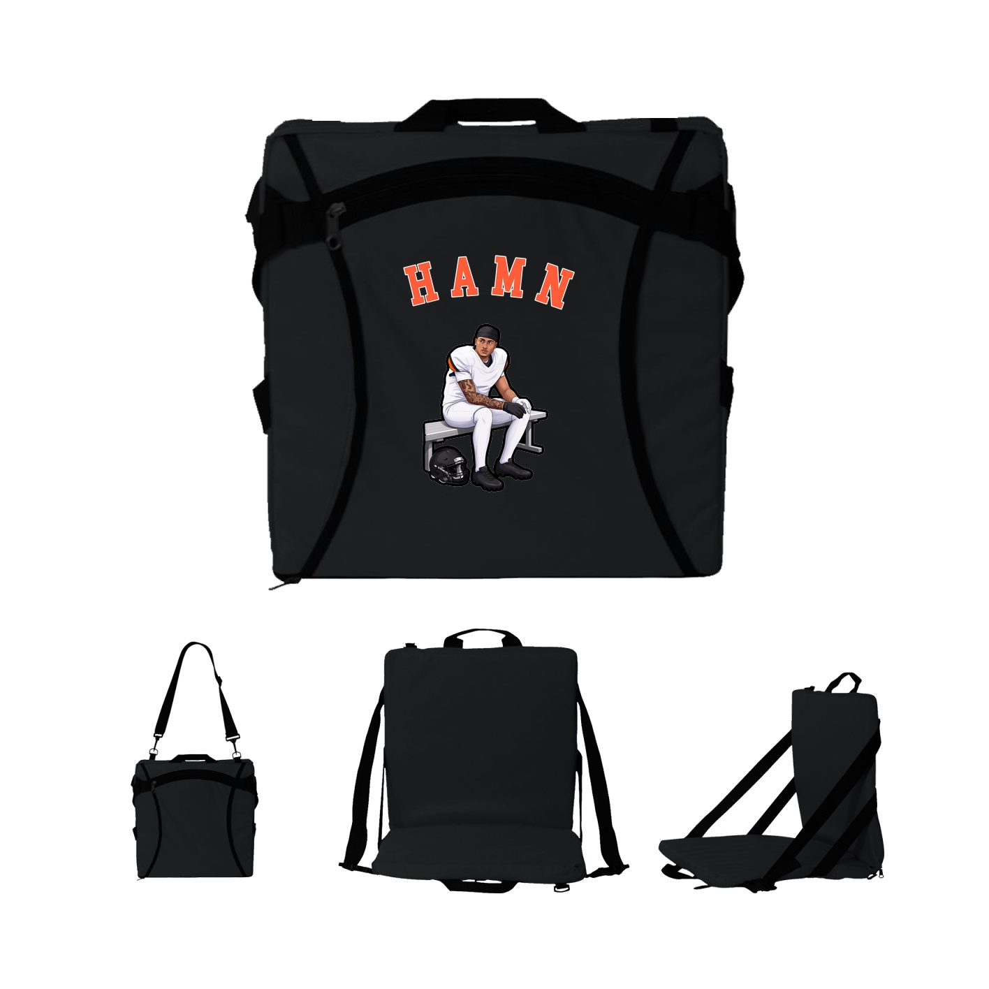 Folding Stadium Seat — Shirsey Arch in Black