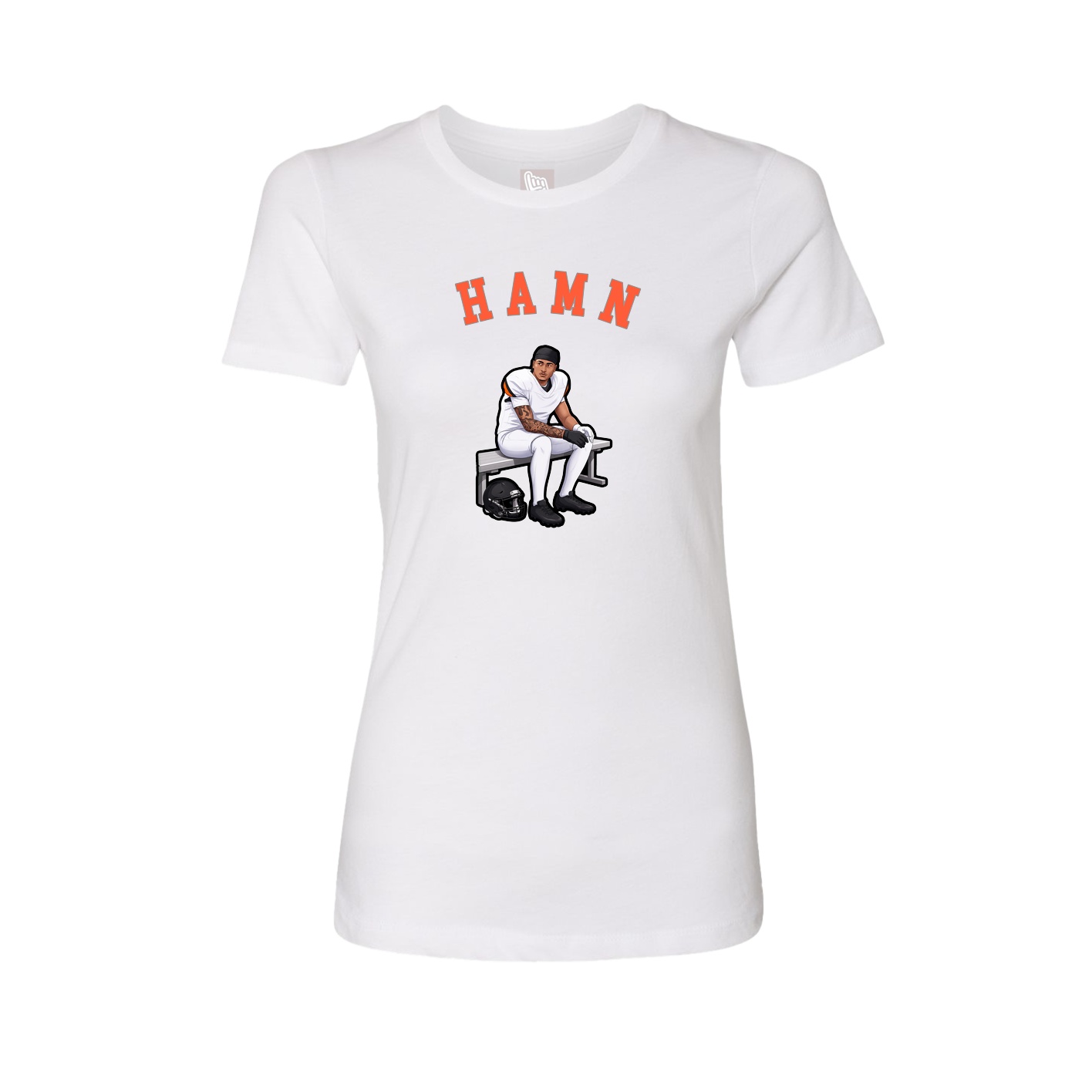 Fitted Women's Tee — Shirsey Arch in White