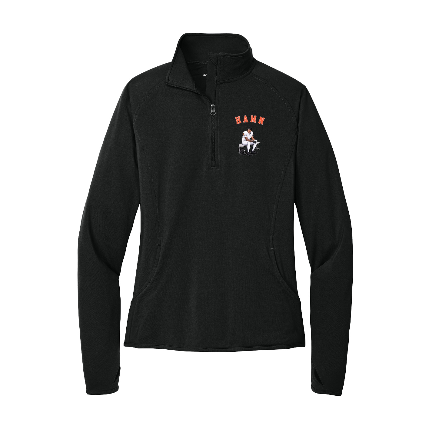 Women's Q-Zip Pullover — Shirsey Arch in Black