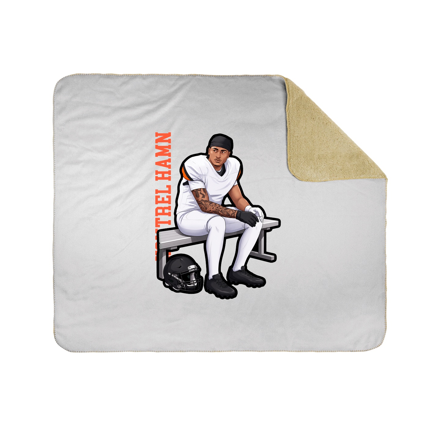 Throw Blanket — Name Vertical in White