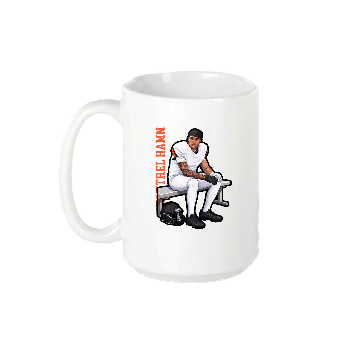 15oz Coffee Mug — Name Vertical in White