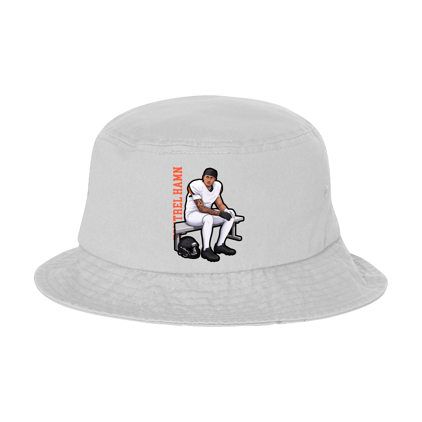 Bucket Cap — Name Vertical in White