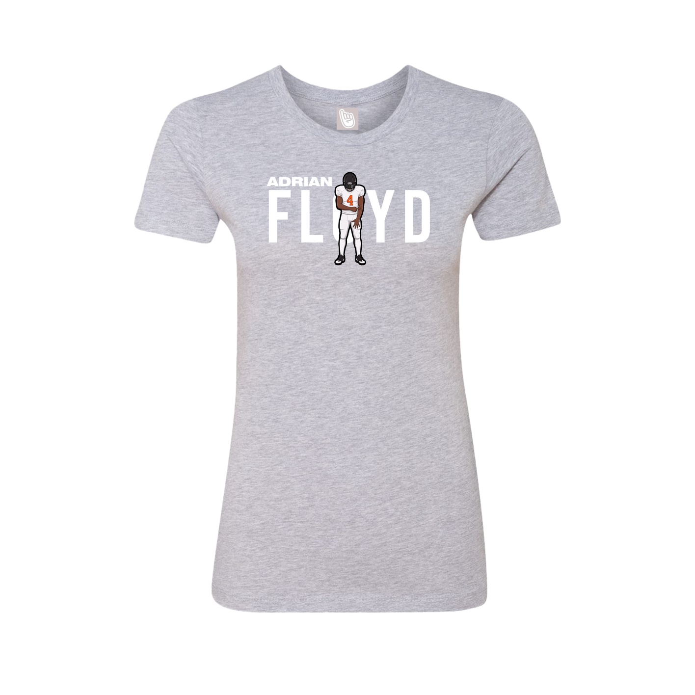 Fitted Women's Tee — Player Name in Grey