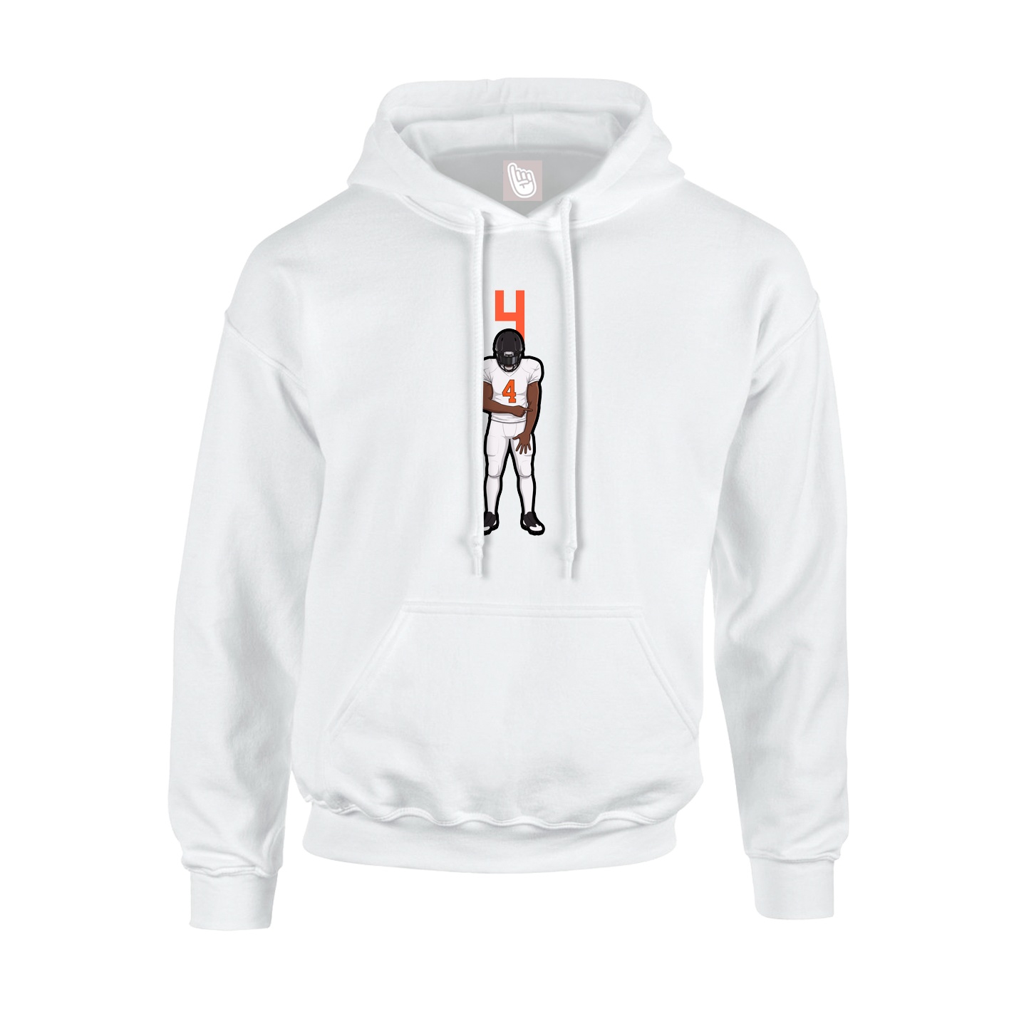Hoodie — Number Top in White