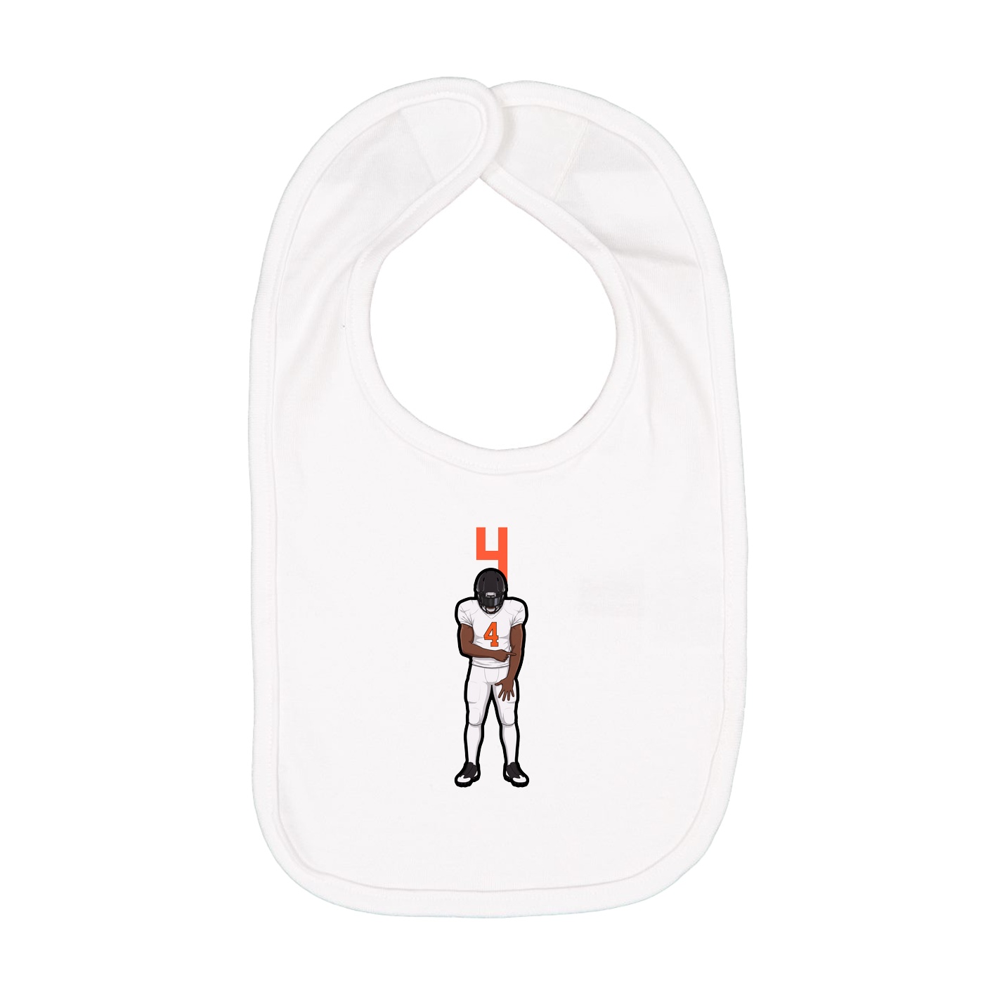 Infant Bib — Number Top in White