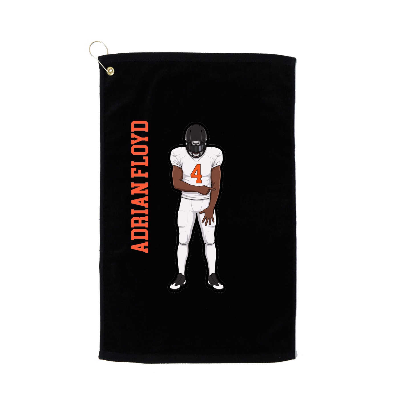 Golf Towel — Name Vertical in Black