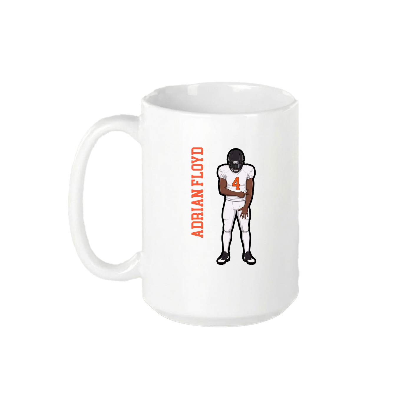 15oz Coffee Mug — Name Vertical in White
