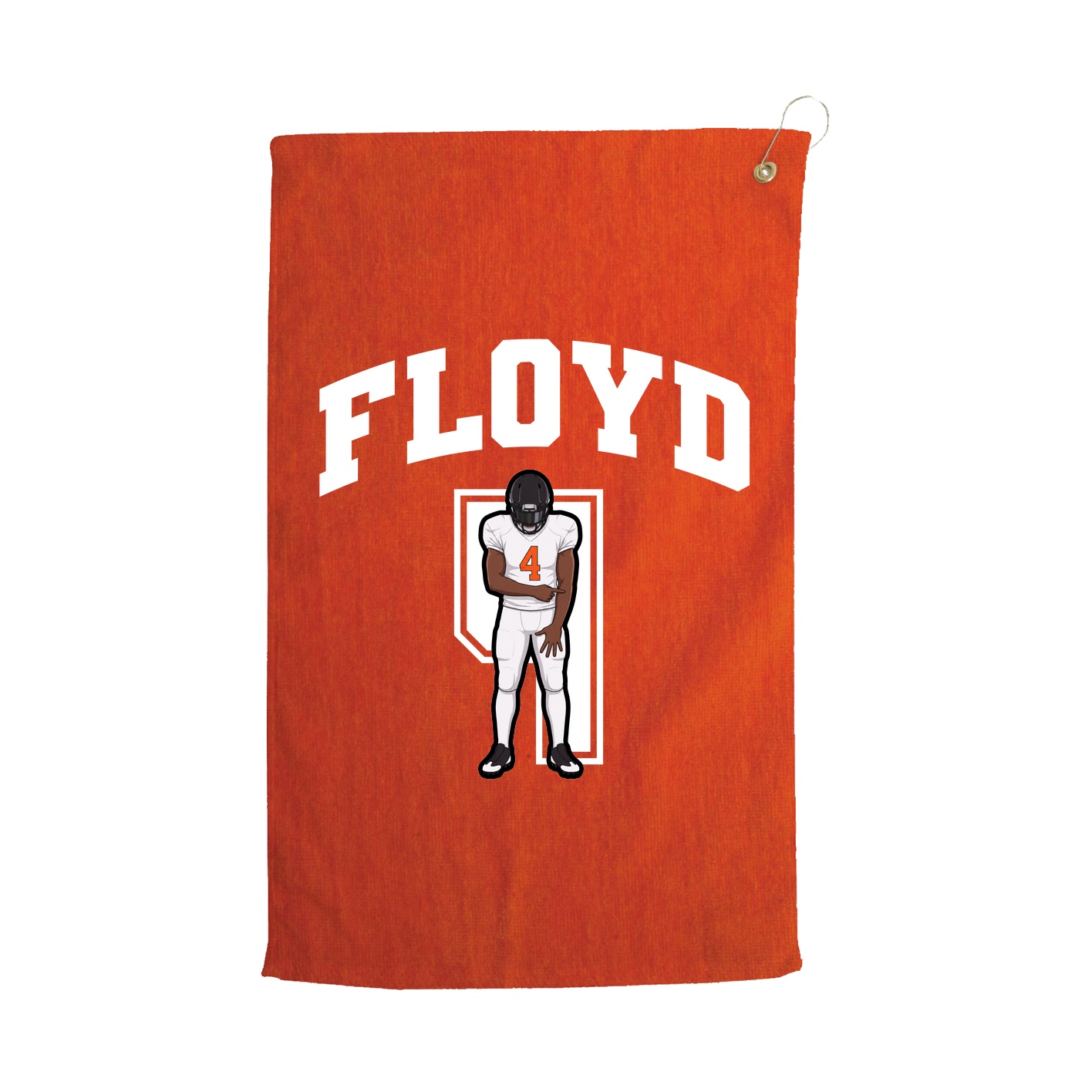 Golf Towel — Number in Orange