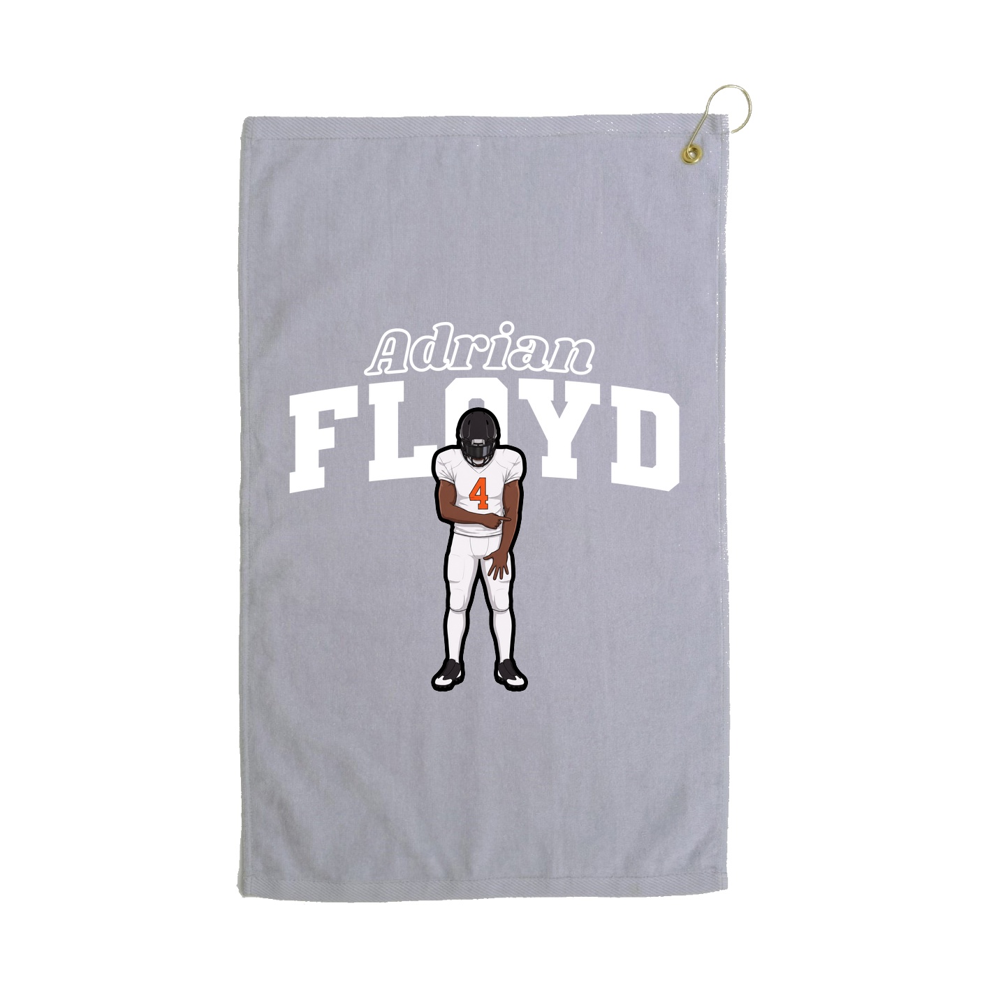 Golf Towel — Name Arch in Grey