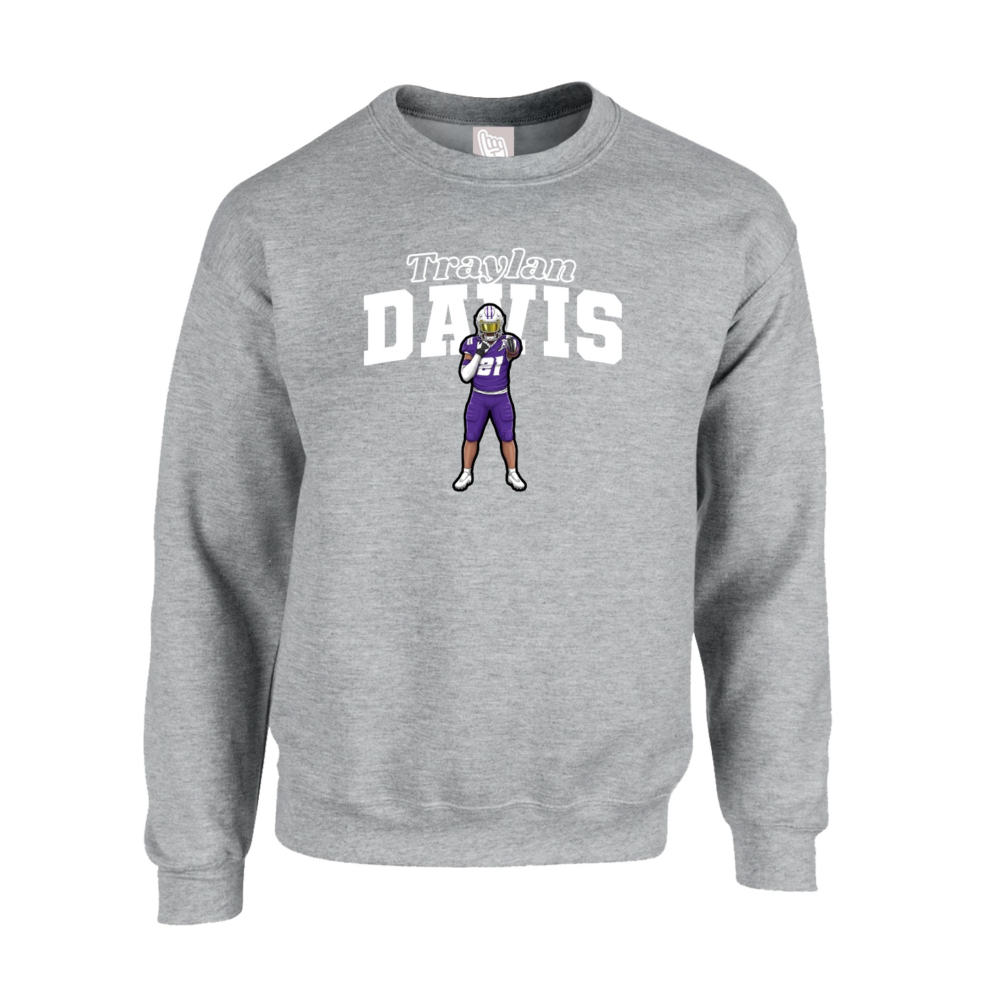 Fleece Crew — Name Arch in Grey