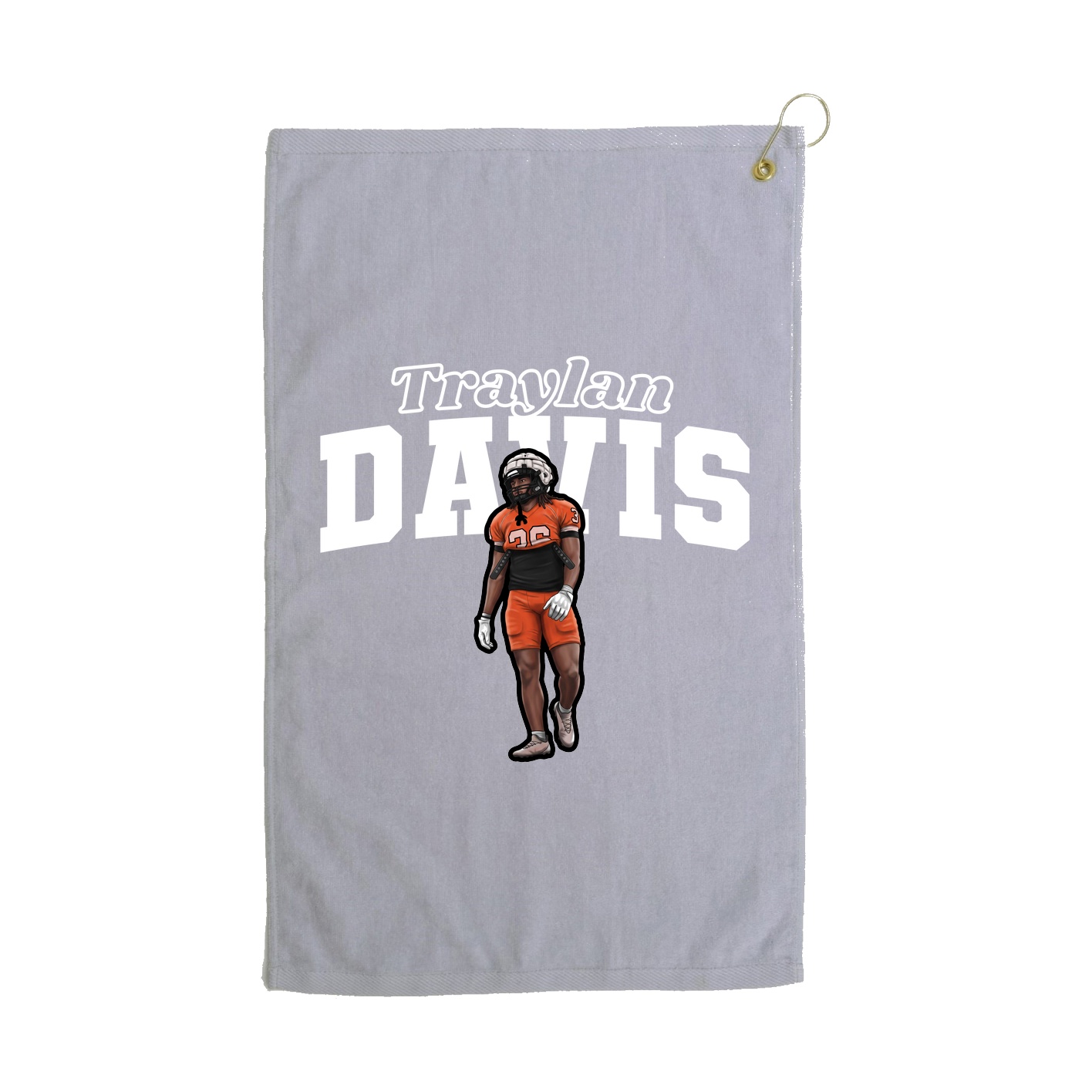 Golf Towel — Name Arch in Grey
