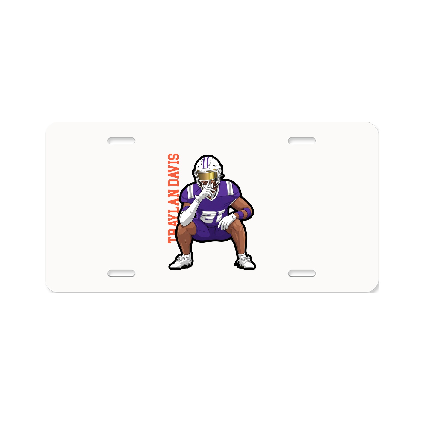 License Plate — Name Vertical in Classic