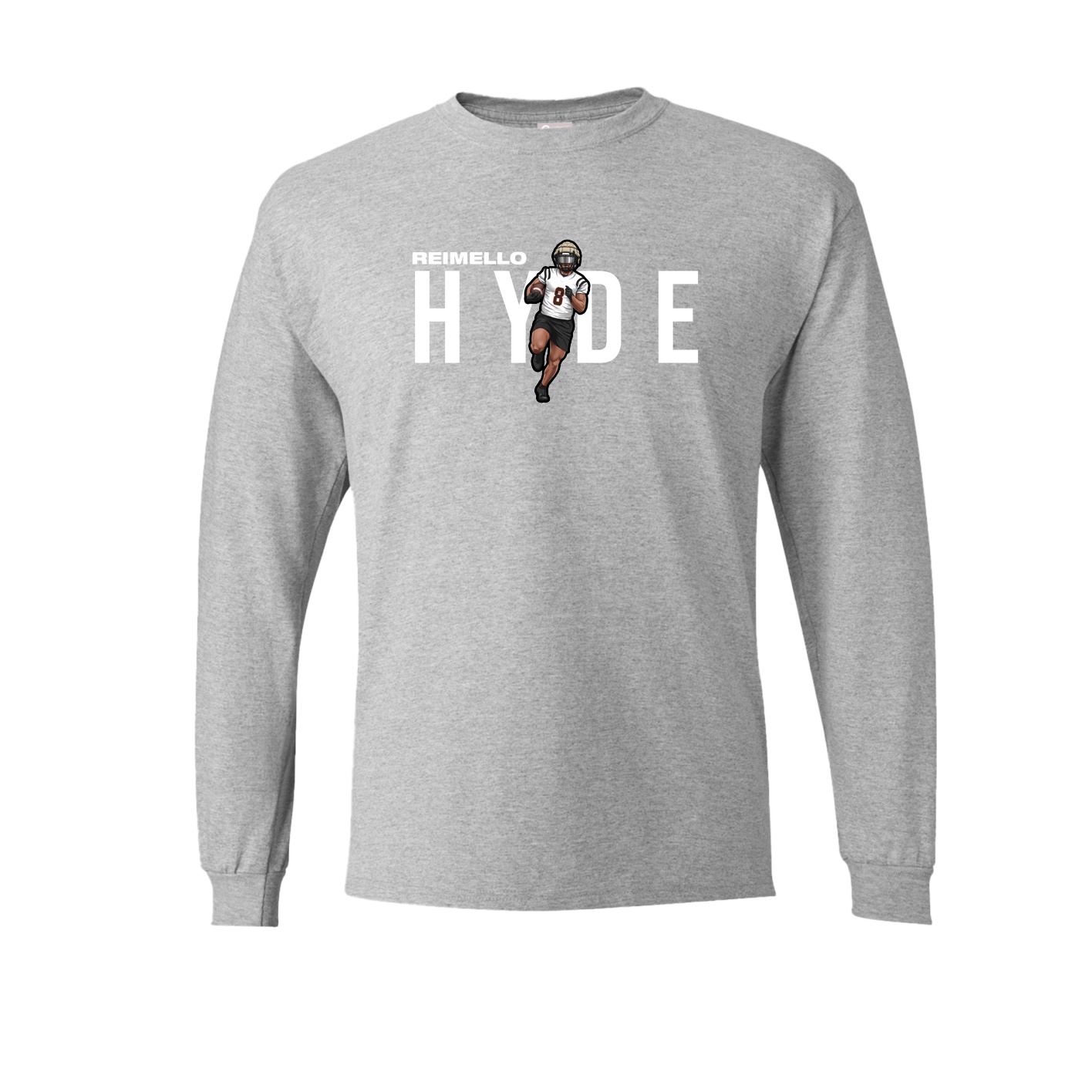 Long Sleeve Tee — Player Name in Grey